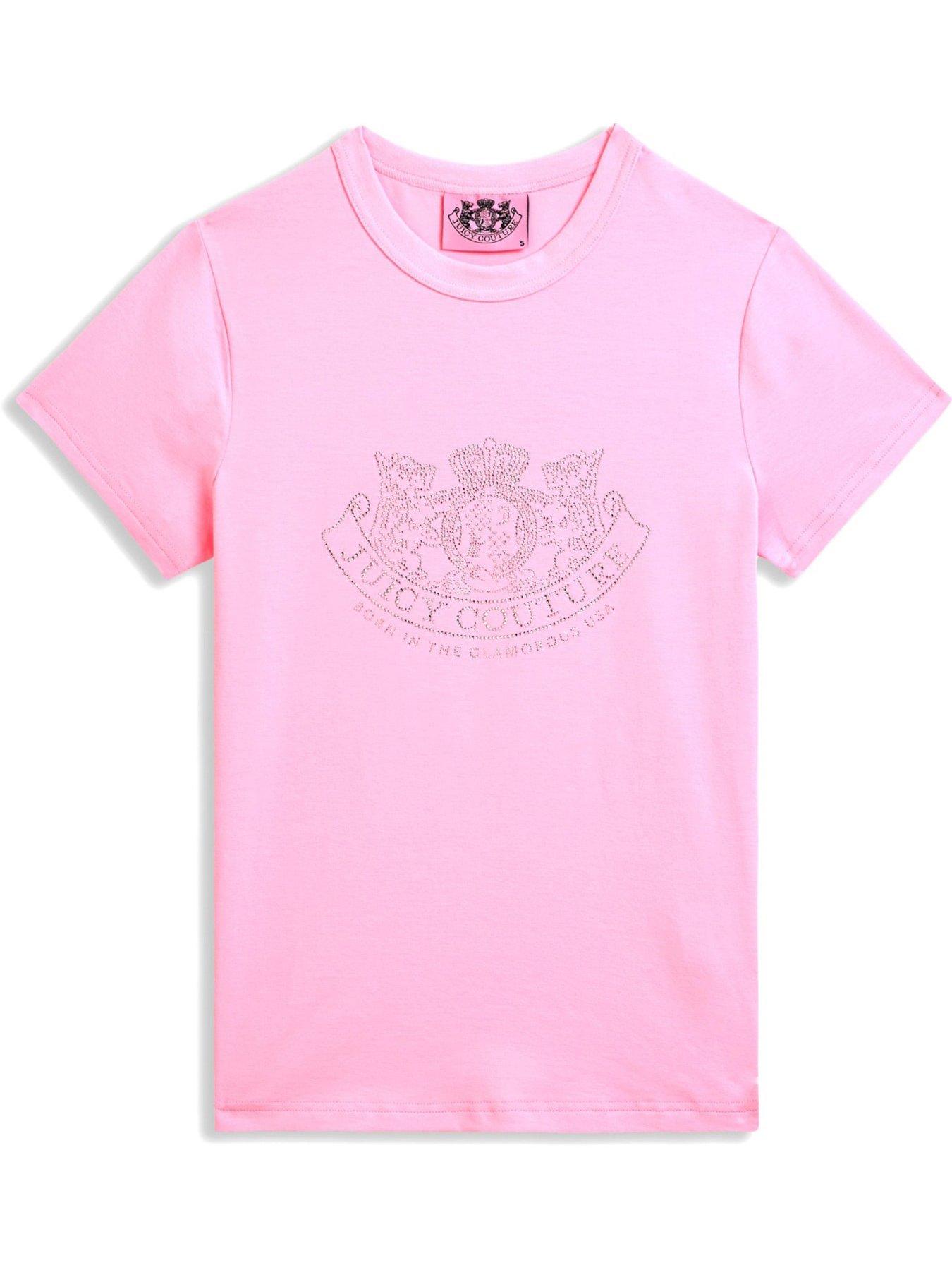  image of juicy-couture-dog-crest-hilton-t-shirt-almond-blossom