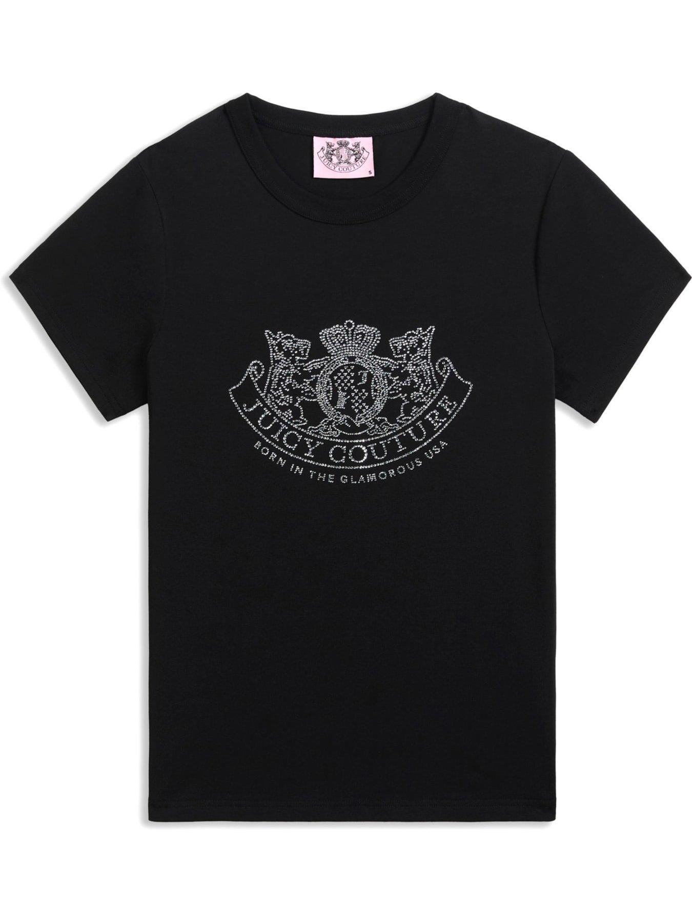  image of juicy-couture-dog-crest-hilton-t-shirt-black