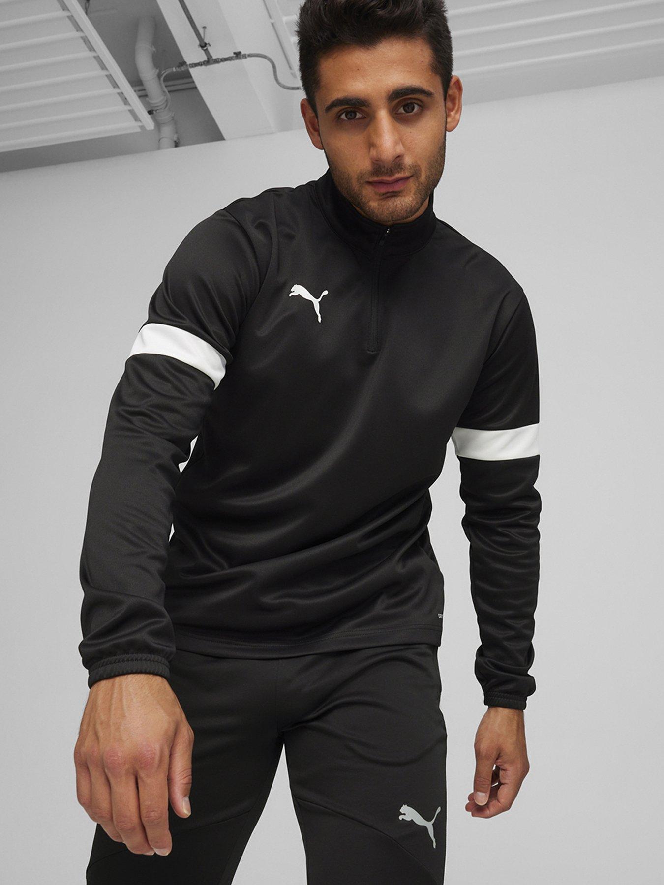 Puma Men's individualRISE Football Quarter Zip Training Top - Black/White