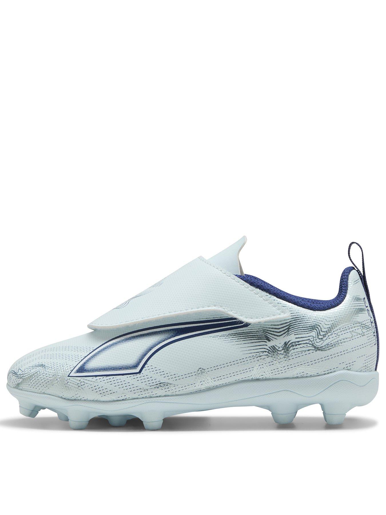 Puma Junior Ultra 6 Play Velcro Firm Ground Football Boots - Blue