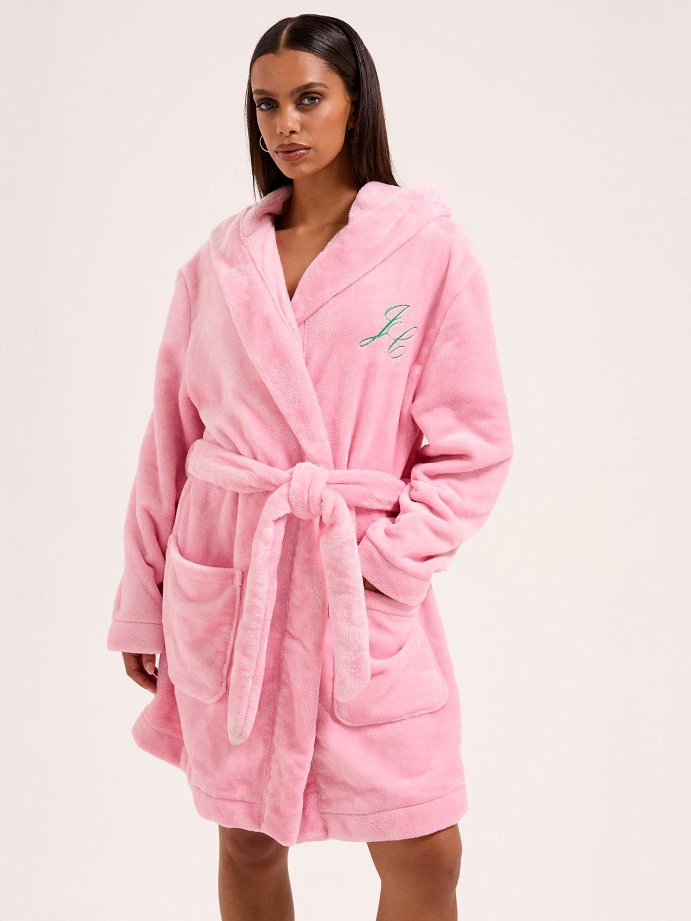  image of juicy-couture-crown-plush-hooded-robe-pink