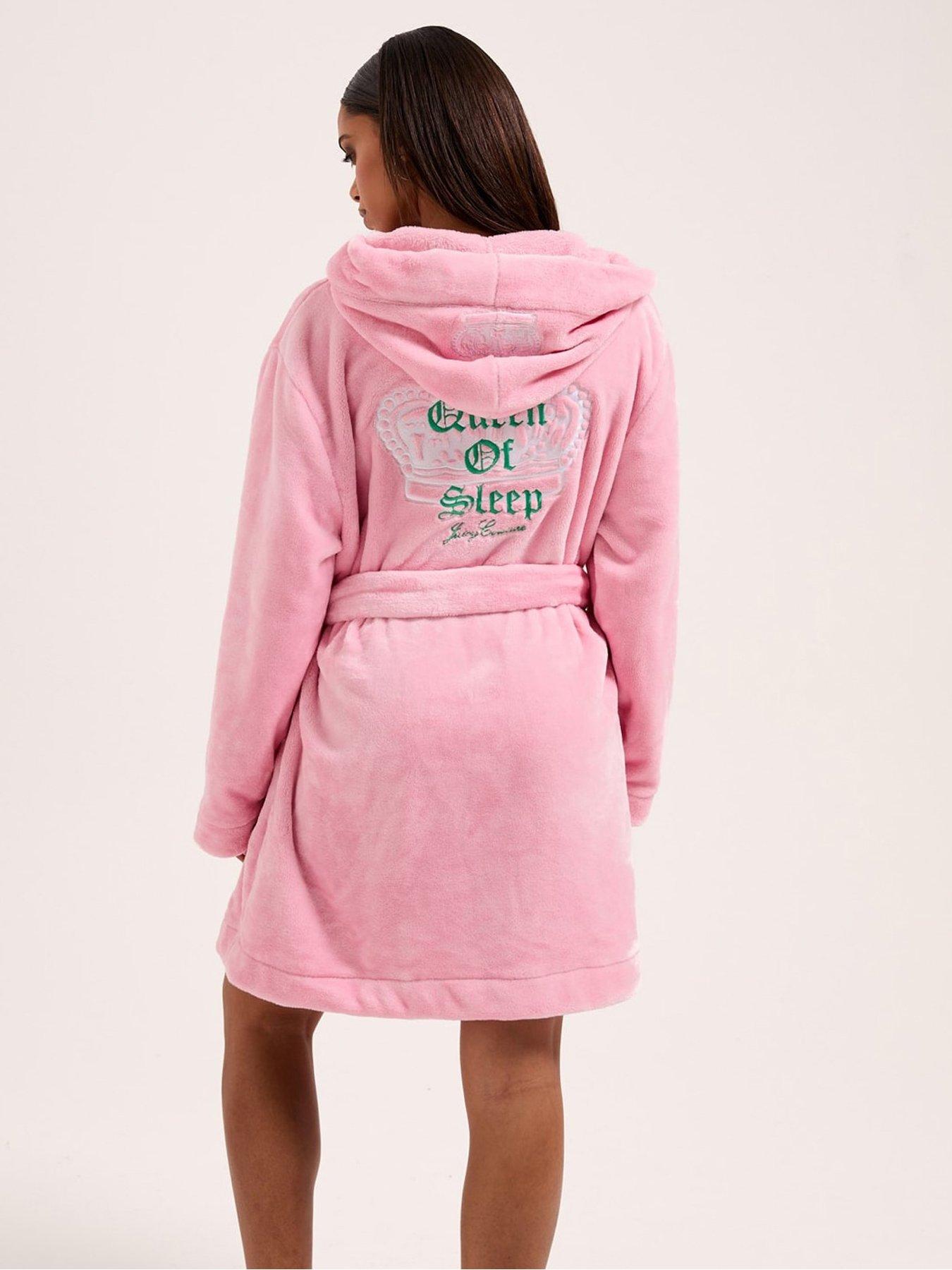  image of juicy-couture-crown-plush-hooded-robe-pink