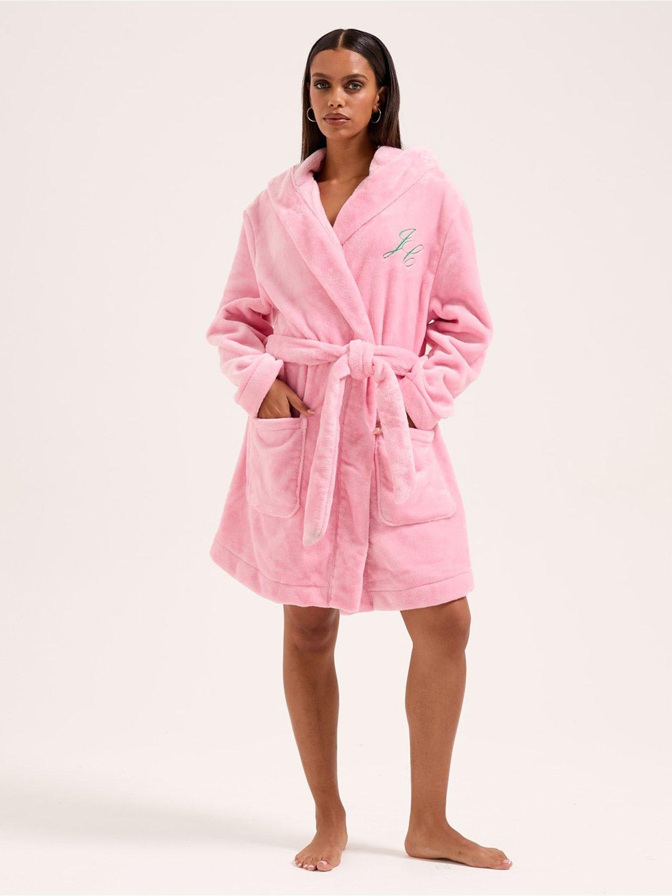  image of juicy-couture-crown-plush-hooded-robe-pink