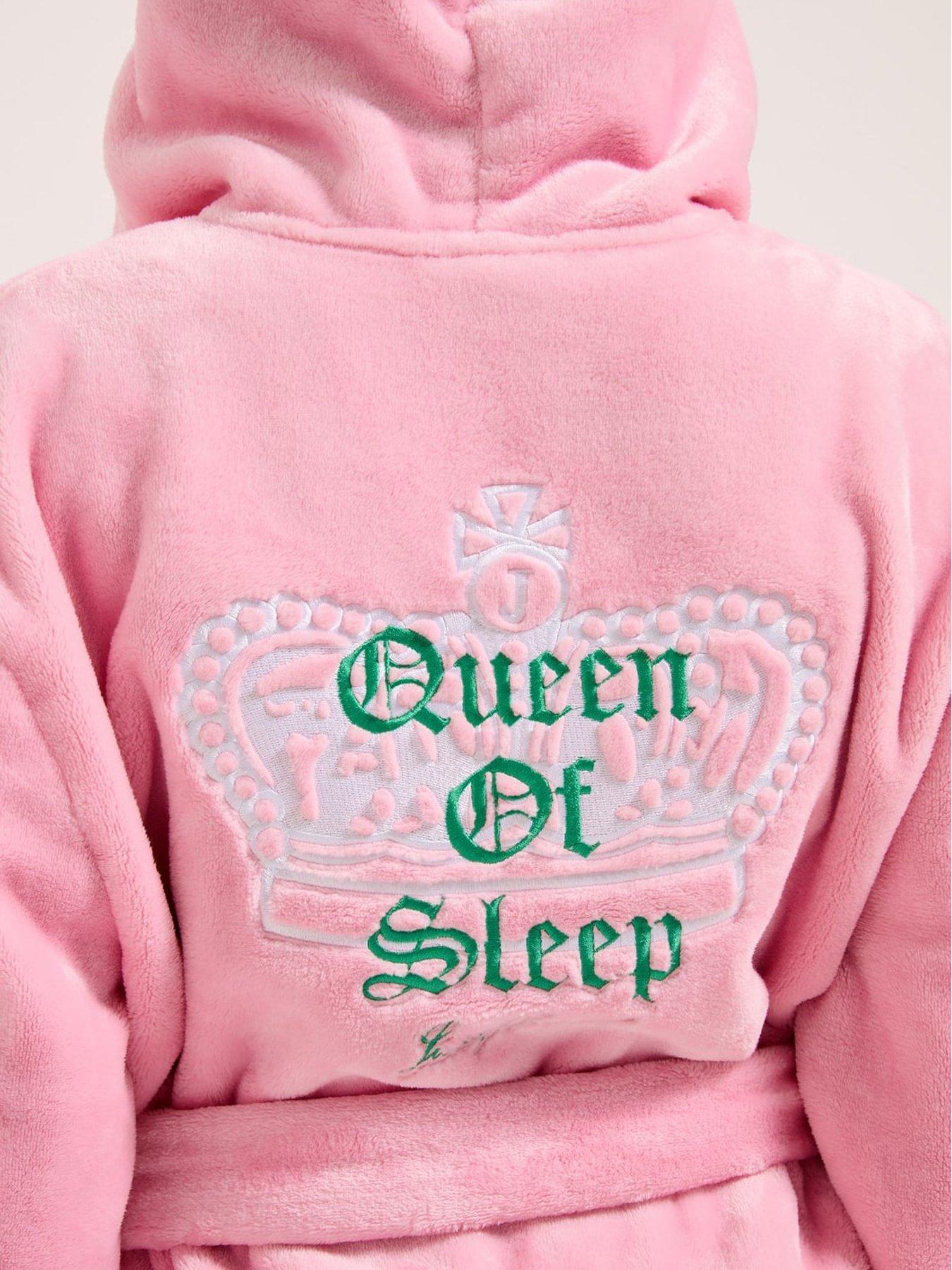  image of juicy-couture-crown-plush-hooded-robe-pink