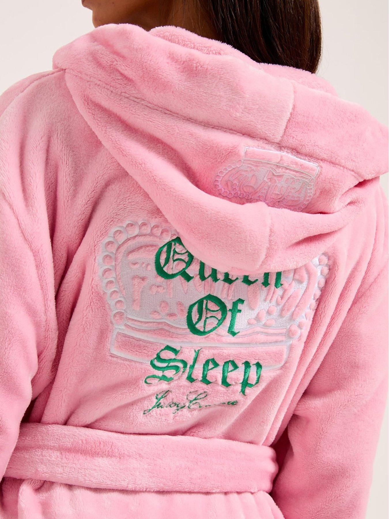  image of juicy-couture-crown-plush-hooded-robe-pink