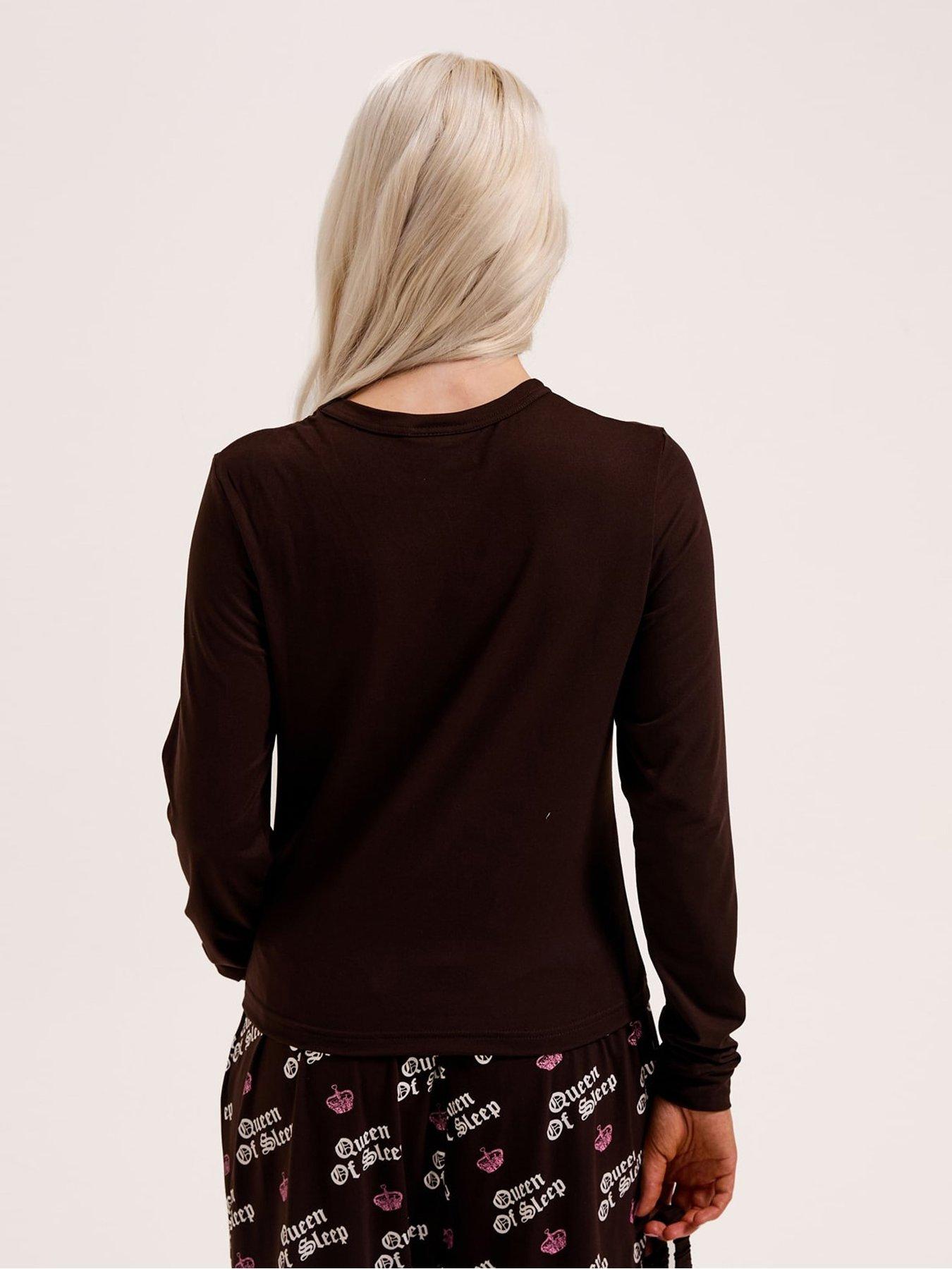  image of juicy-couture-queen-of-sleep-long-sleeve-pyjama-set-pink