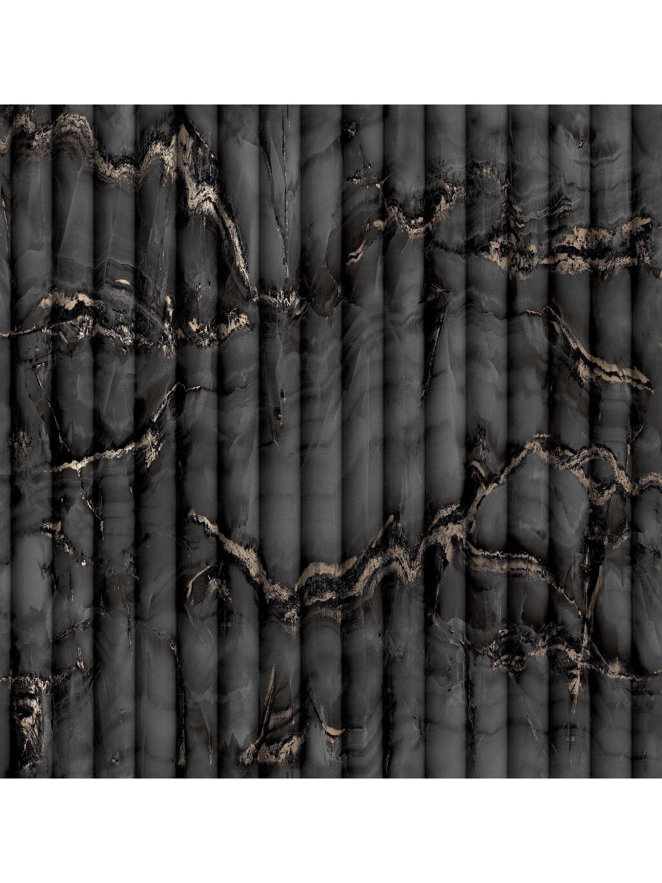 stillFront image of fine-decor-bianco-fluted-marble-charcoal-wallpaper