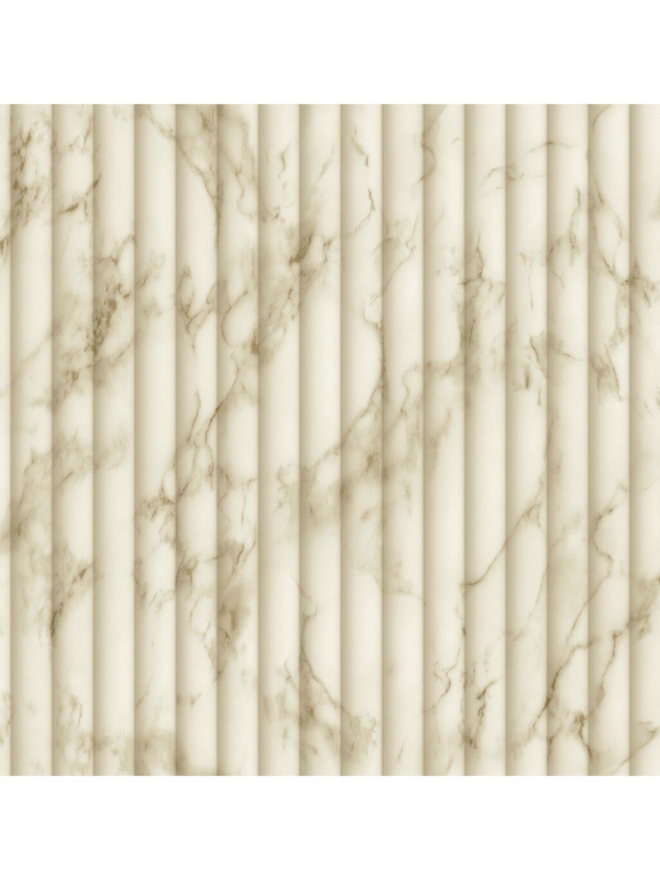 Image 2 of 3 of Fine Decor Bianco Fluted Marble Natural Wallpaper