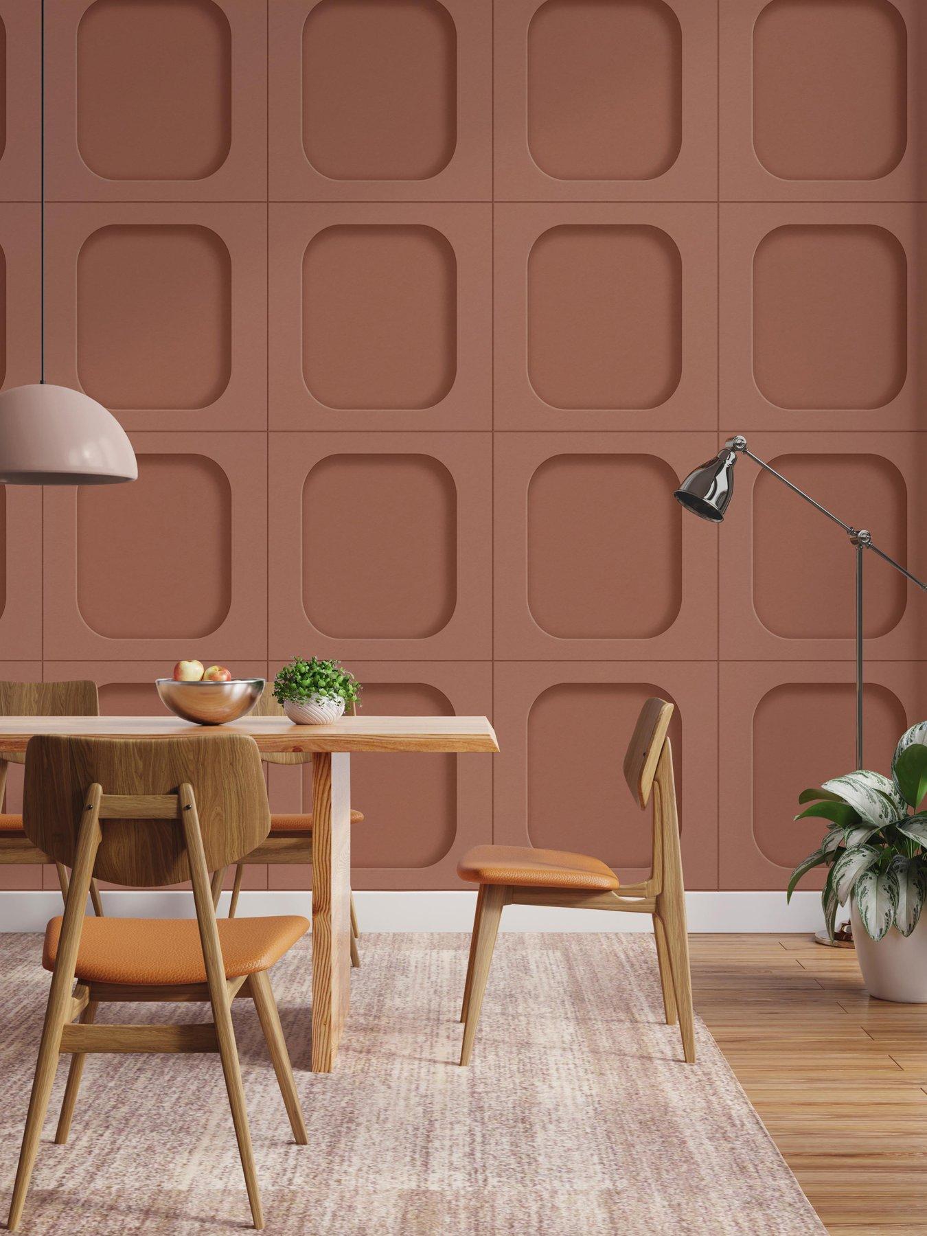 front image of fine-decor-sloane-panel-clay-wallpaper