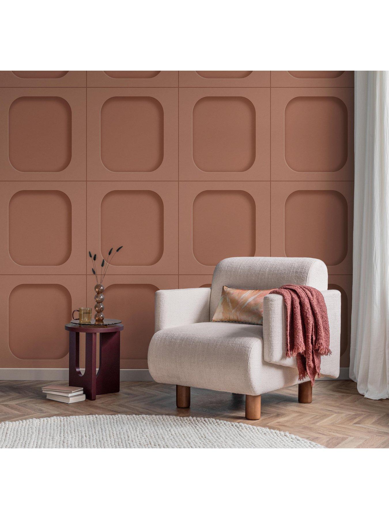  image of fine-decor-sloane-panel-clay-wallpaper