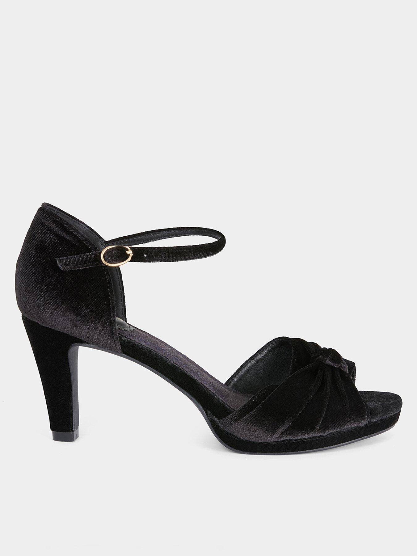 image of joe-browns-night-glamour-velvet-shoes-black