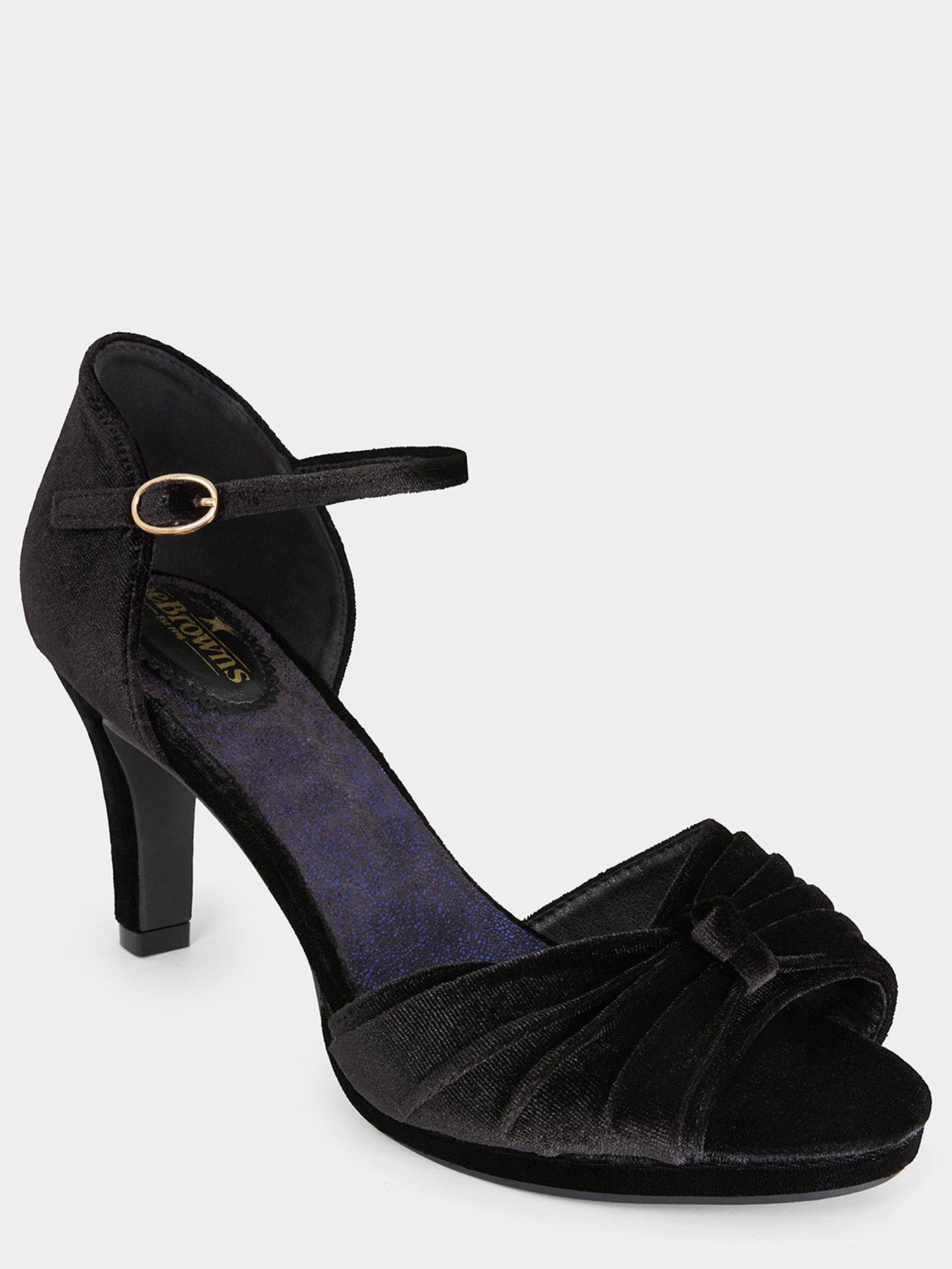  image of joe-browns-night-glamour-velvet-shoes-black