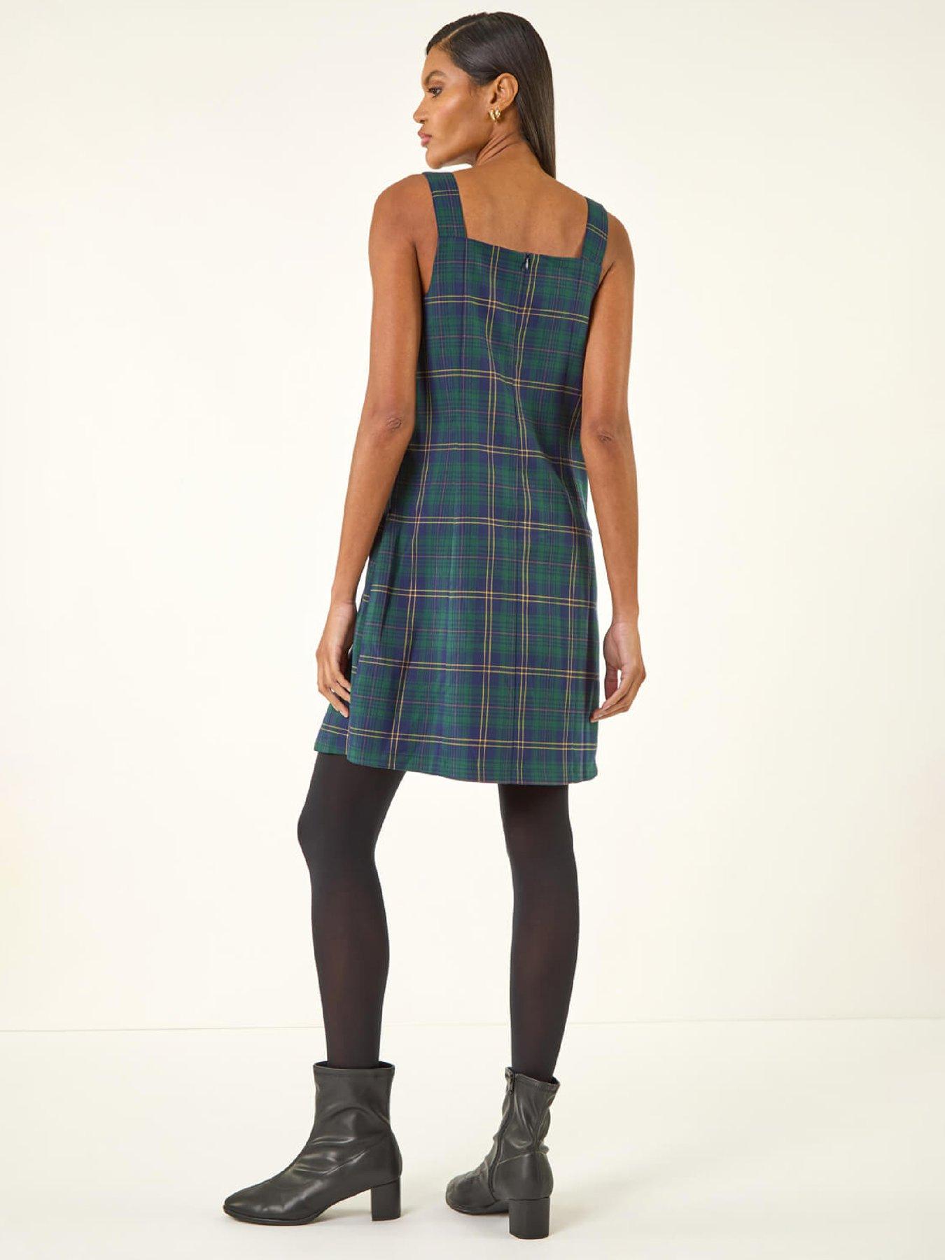 stillFront image of roman-check-print-pinafore-dress