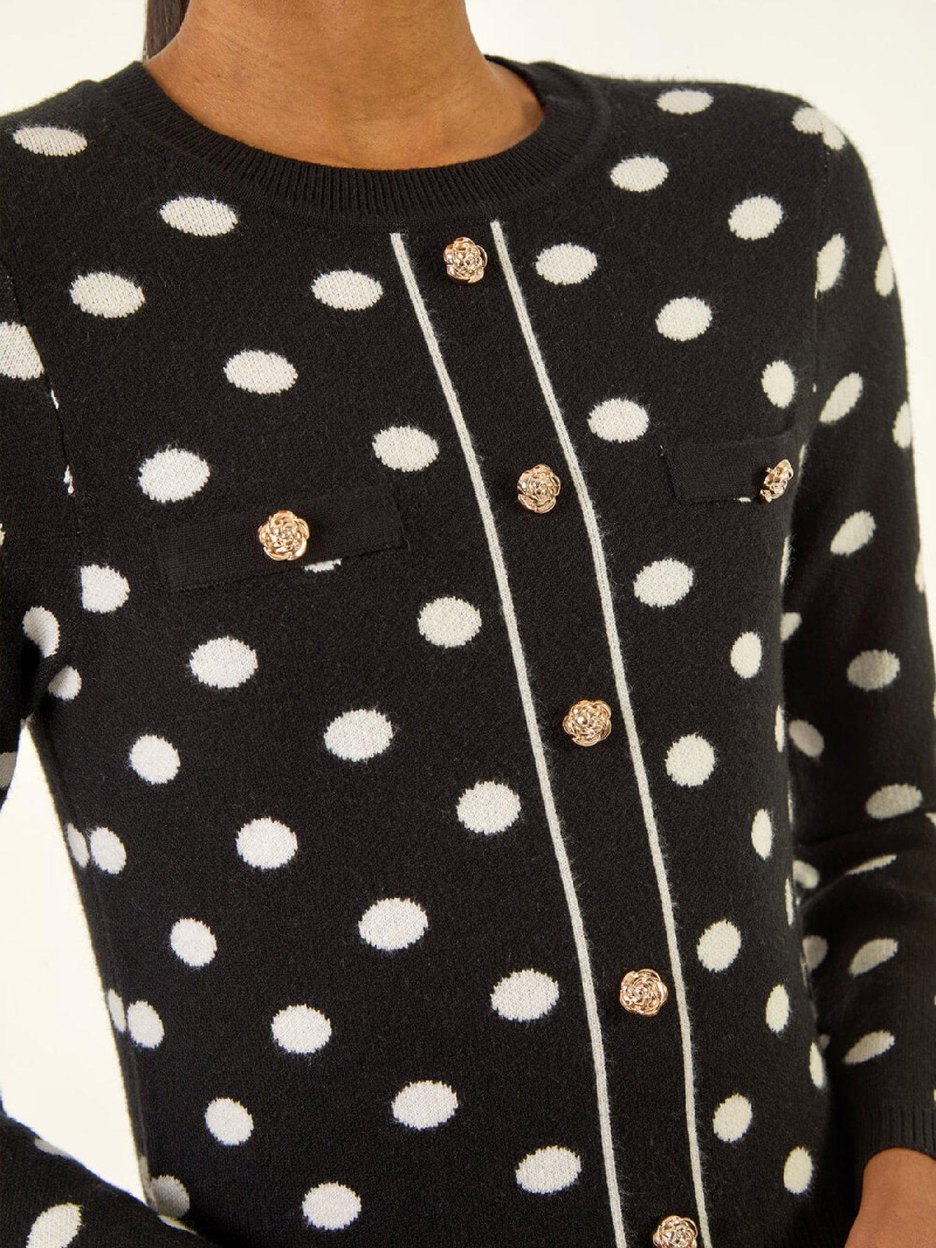  image of roman-polka-dot-mesh-midi-dress-black