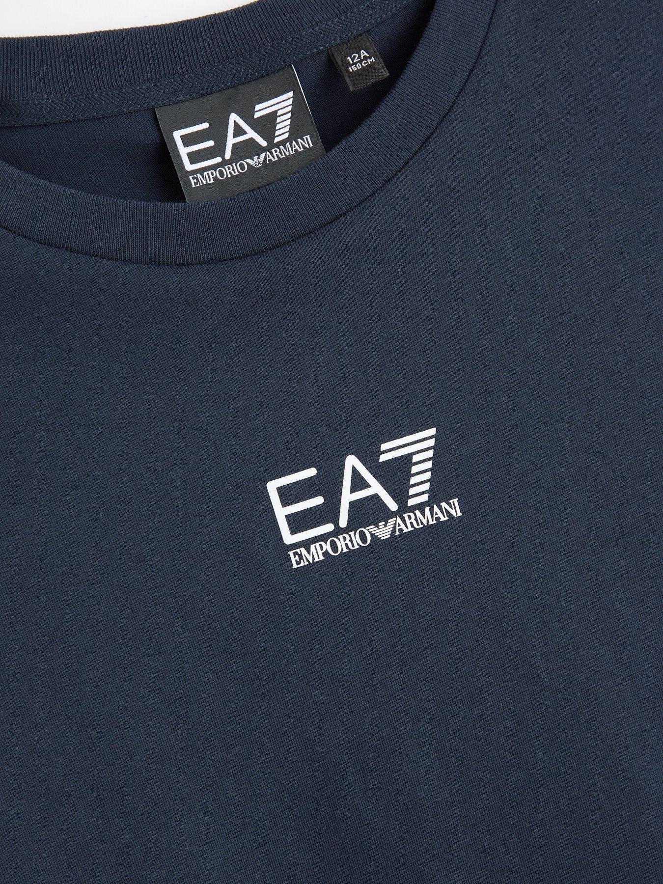 Image 3 of 5 of EA7 Emporio Armani Boys Train Core Id Short Sleeve T-Shirt And Shorts Set - Navy
