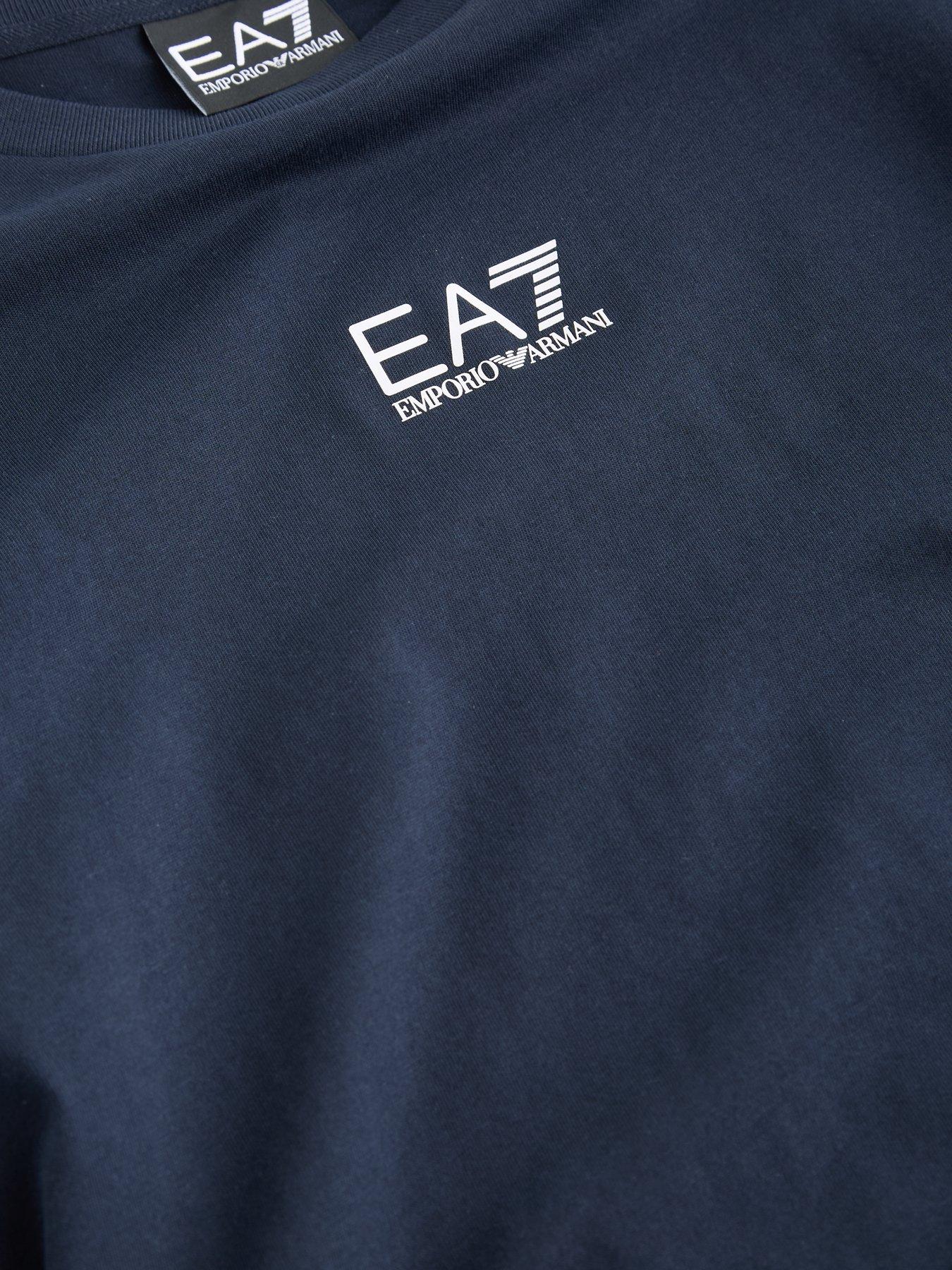 Image 5 of 5 of EA7 Emporio Armani Boys Train Core Id Short Sleeve T-Shirt And Shorts Set - Navy