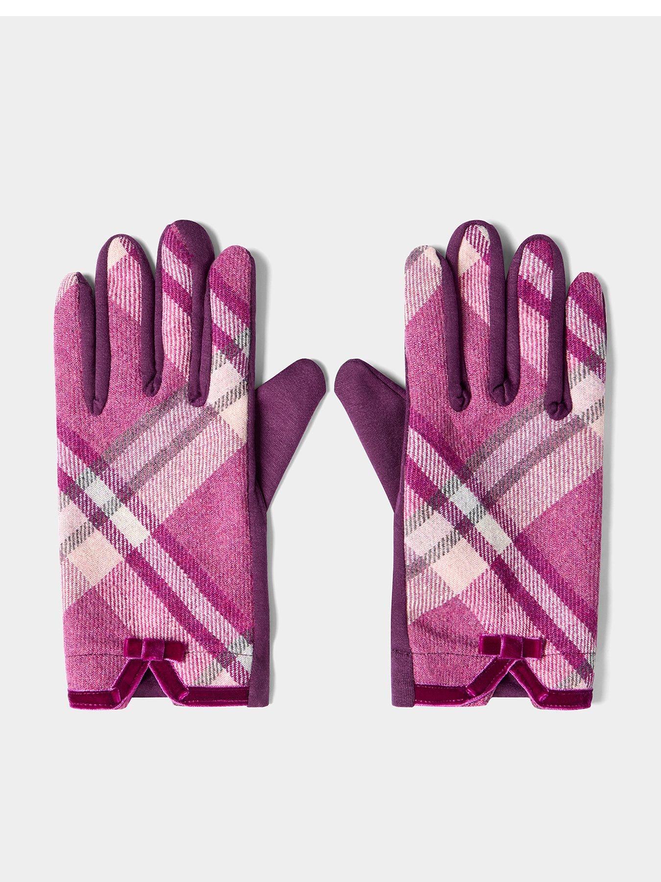 Joe Browns Velvet Trim Tweed Gloves - Multi