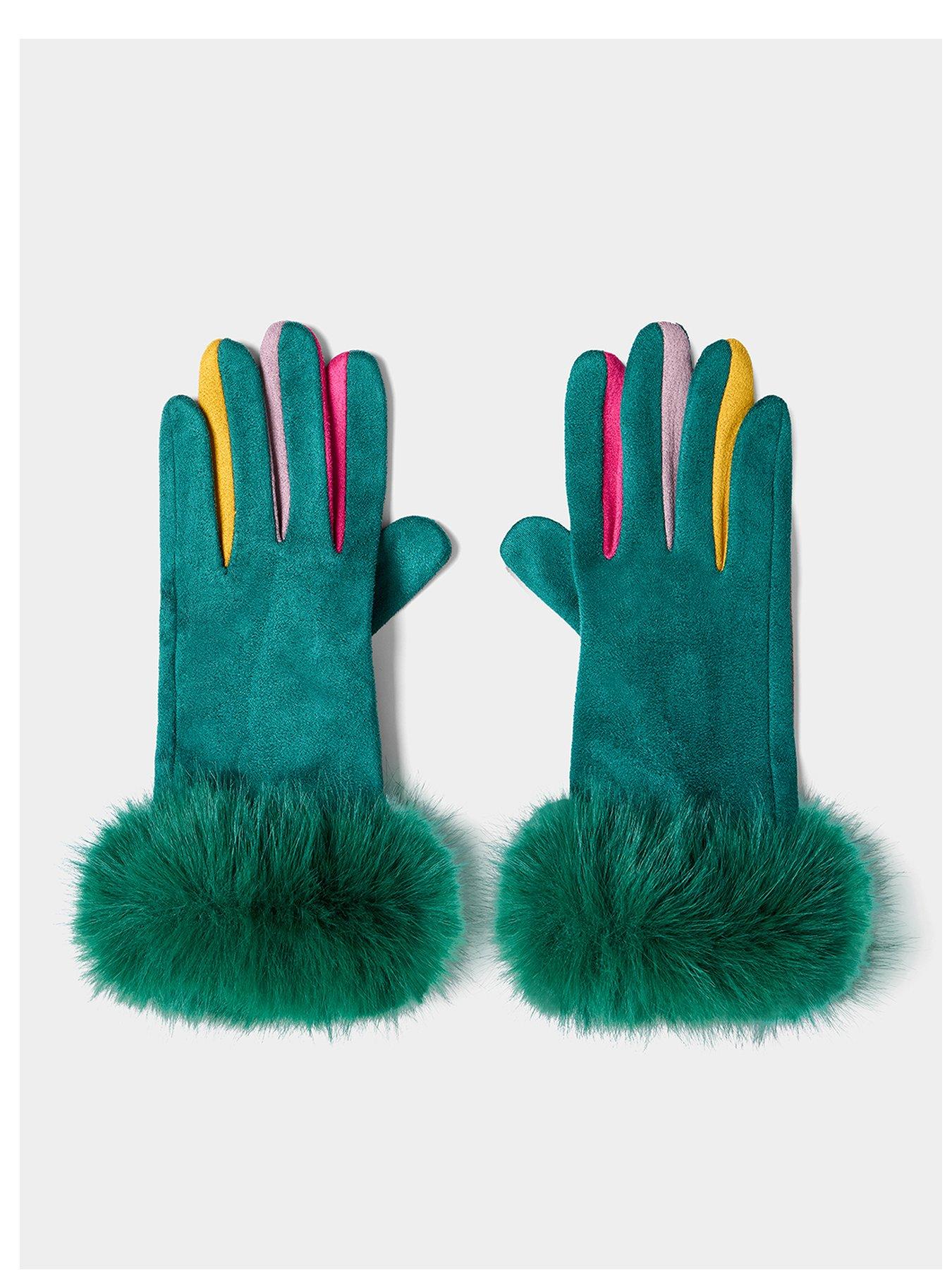 Joe Browns Oh So Chic Faux Fur Glove - Green