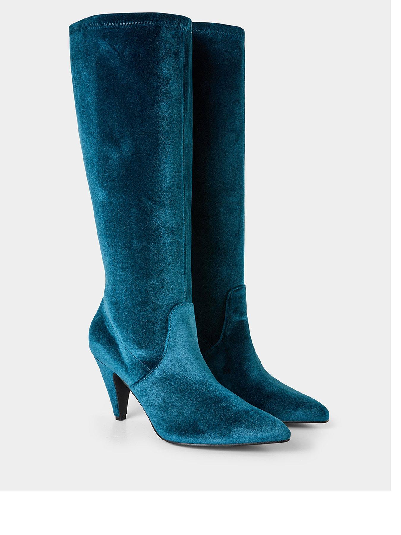  image of joe-browns-divine-slouchy-velvet-boots-teal