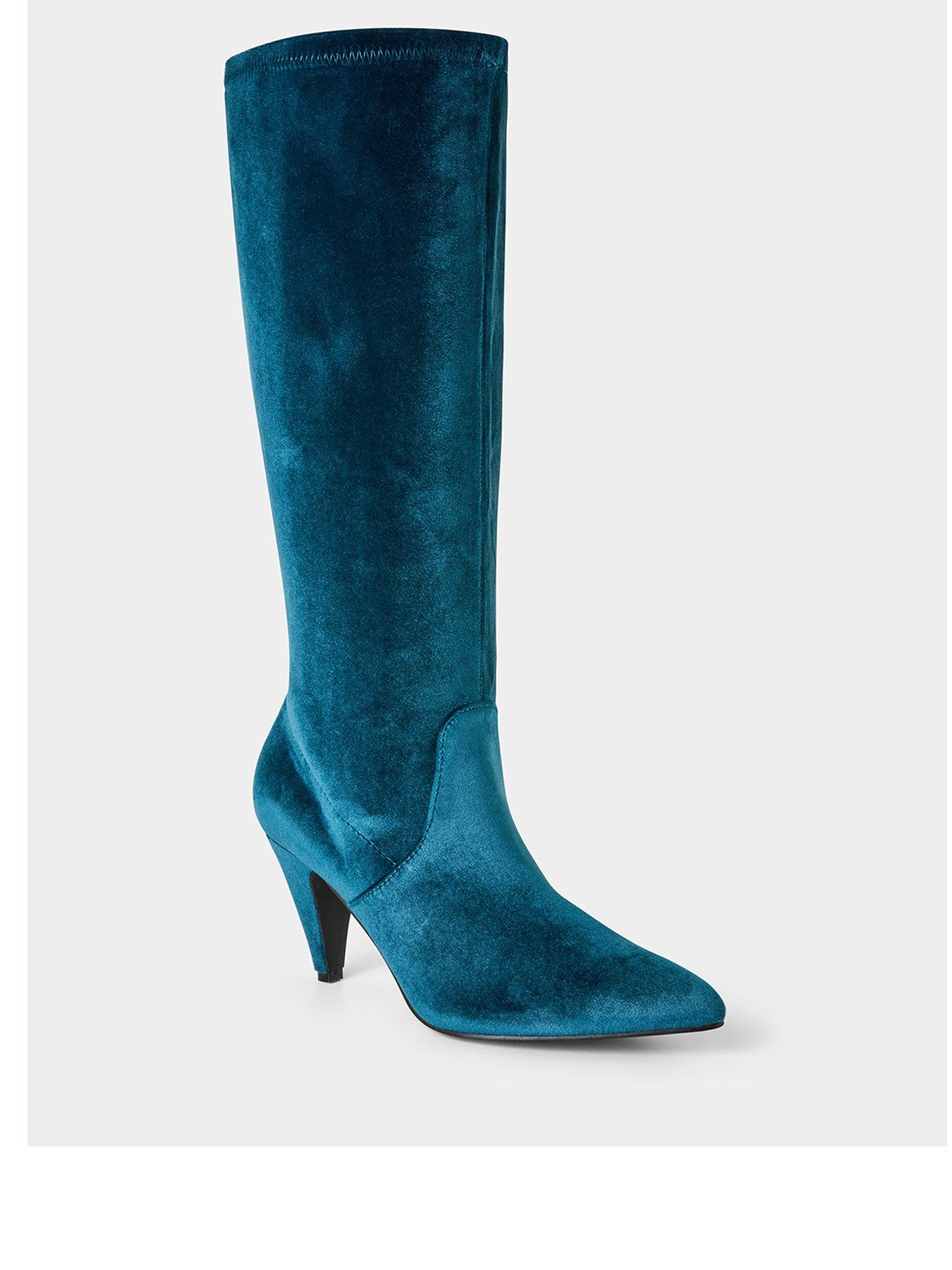  image of joe-browns-divine-slouchy-velvet-boots-teal