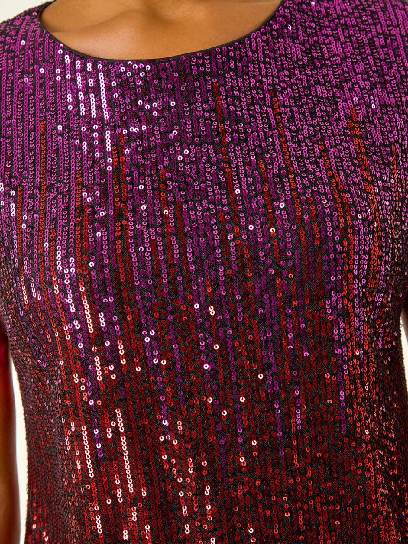 Image 5 of 5 of Roman Ombre Sequin Top - Pink