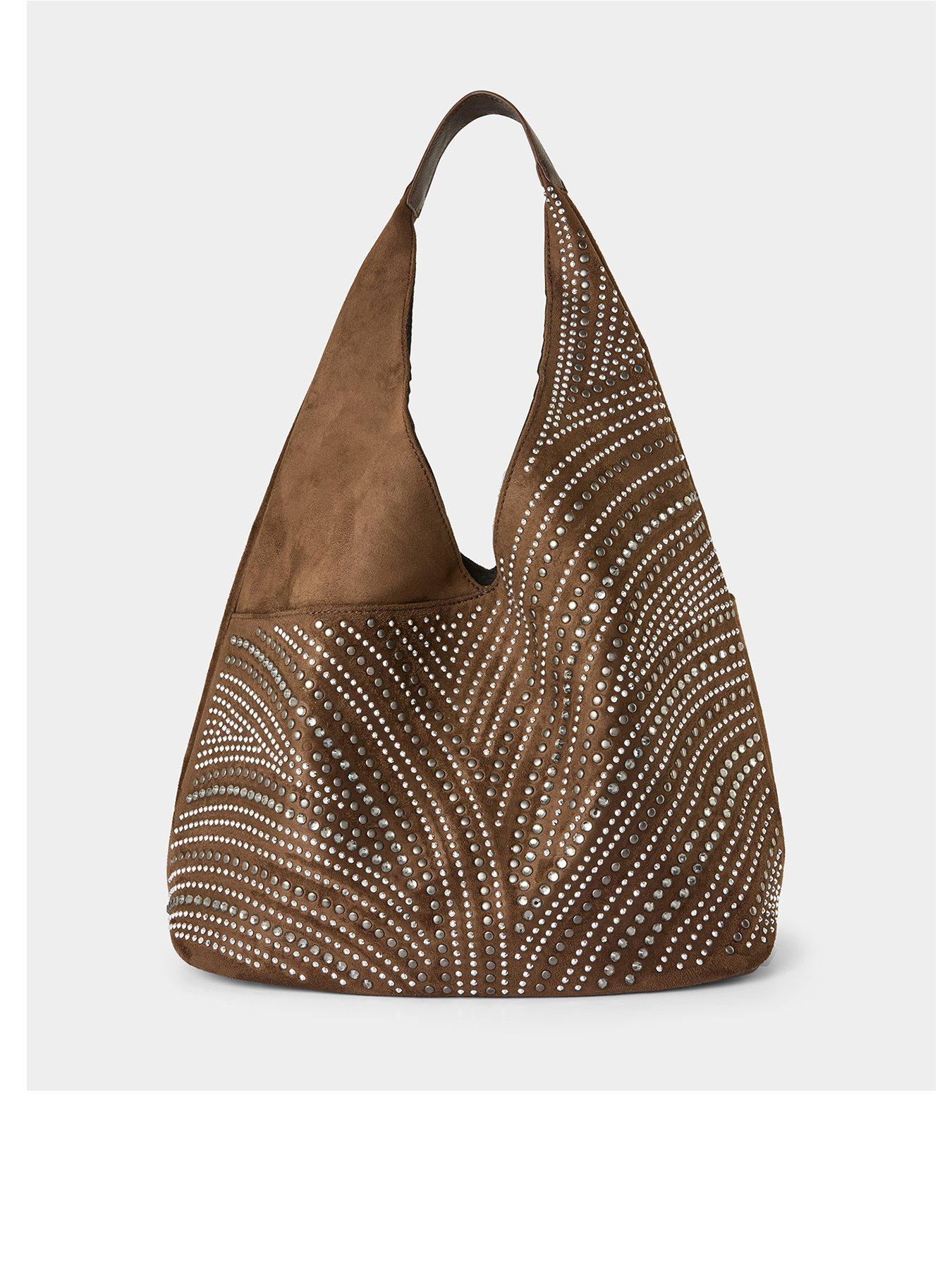 Joe Browns Sparkle Studded Boho Shoulder Bag - Brown