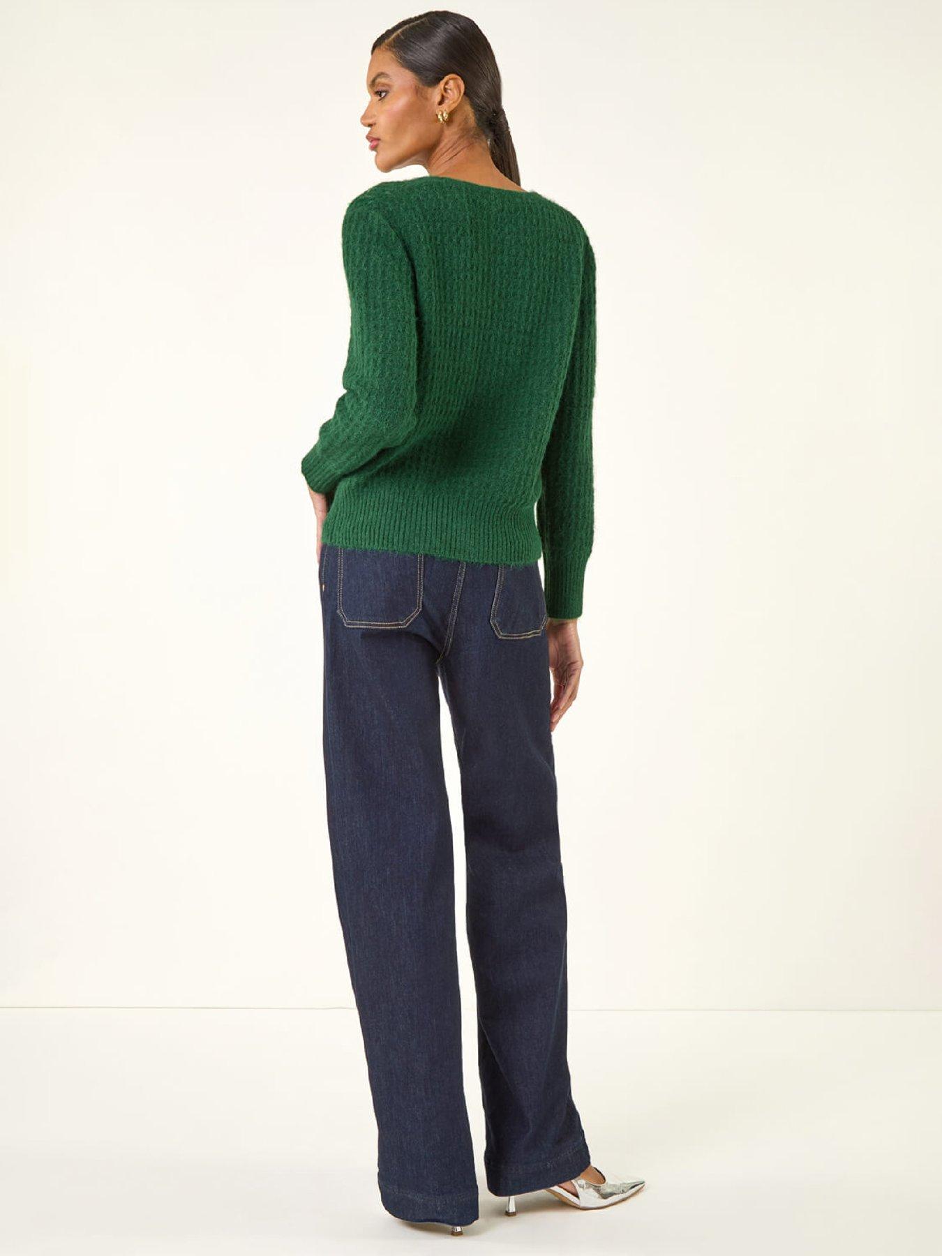 stillFront image of roman-buttoned-sequin-knit-cardigan-green