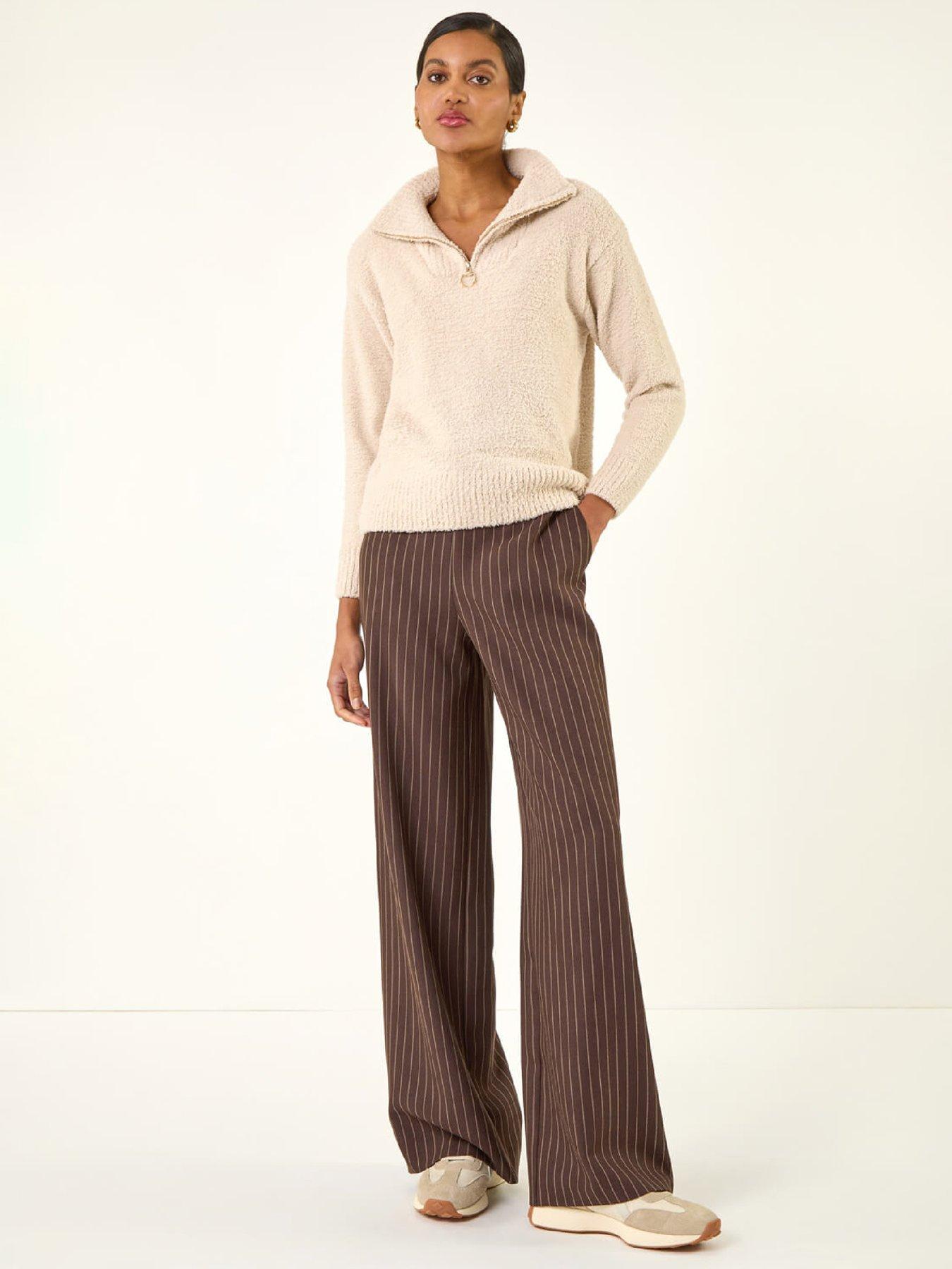 Image 3 of 5 of Roman Fluffy Zip Front Knit Jumper - Grey