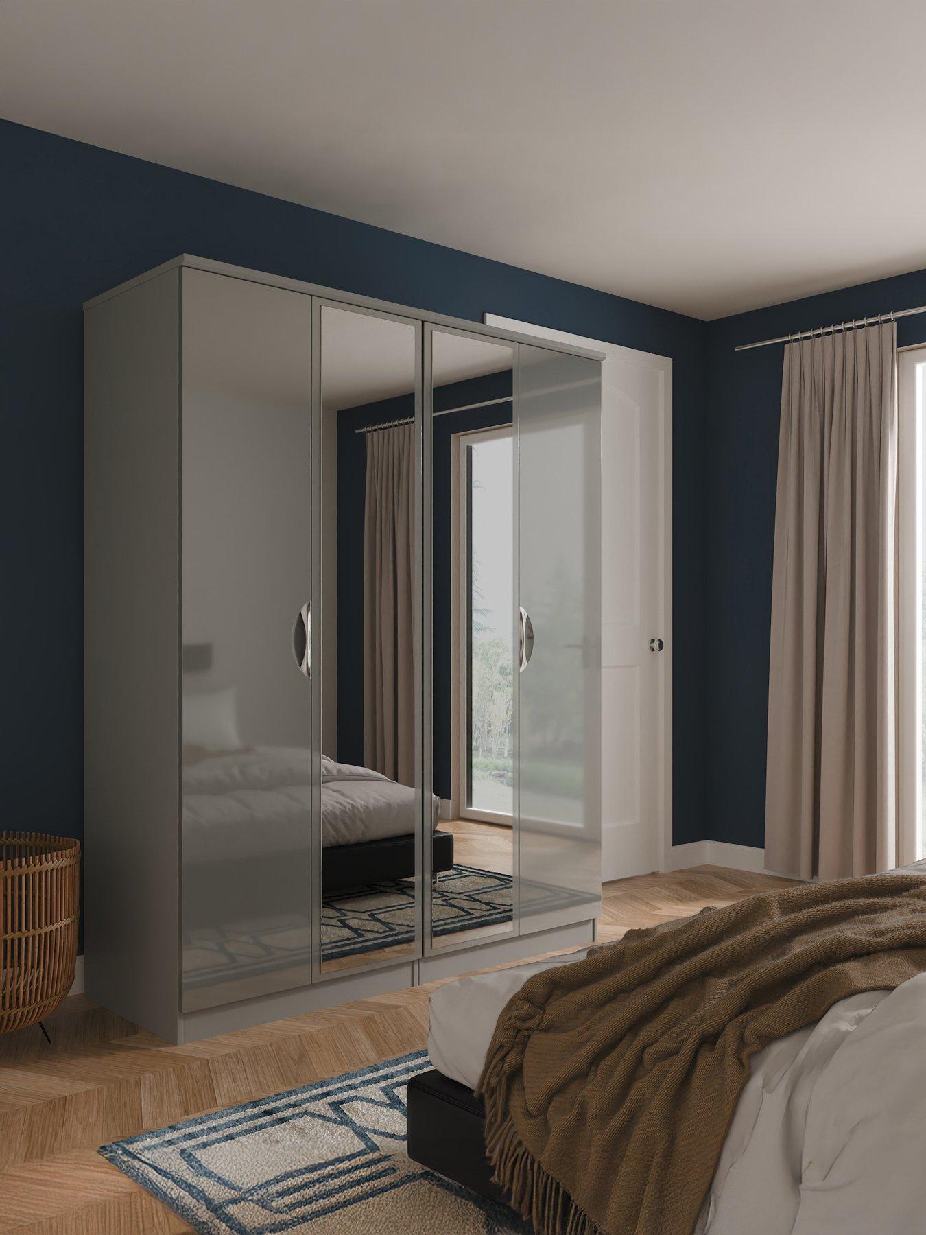 SWIFT Alva 4 Double Mirror Wardrobe - Ready Assembled