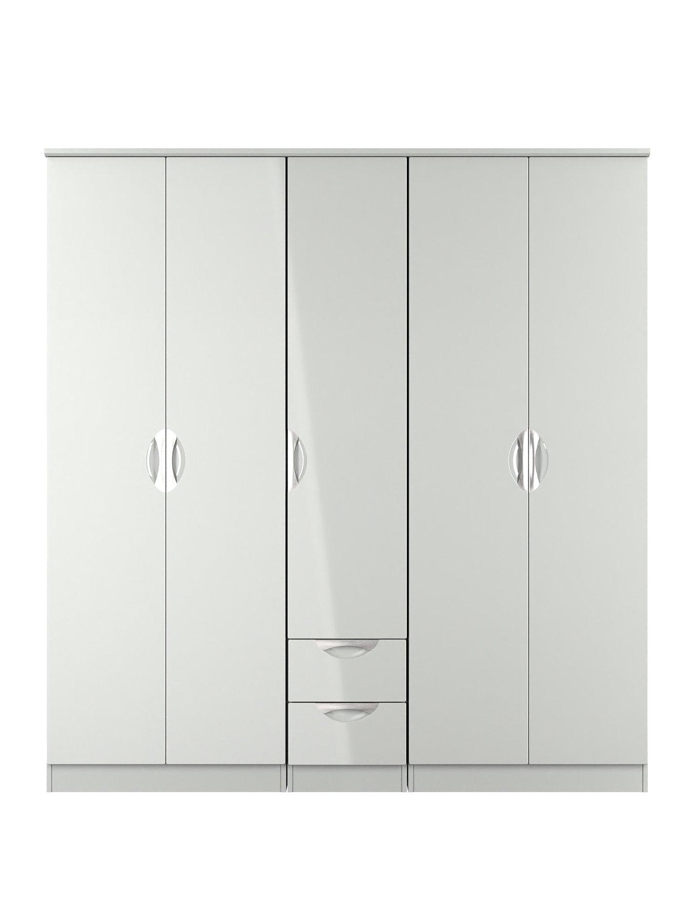 stillFront image of swift-alva-5-door-2-drawer-mirror-wardrobe-ready-assembled