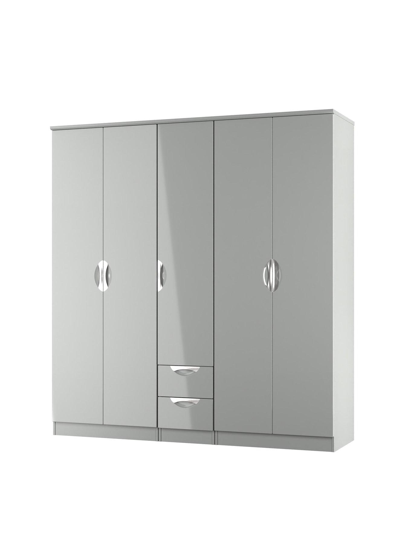  image of swift-alva-5-door-2-drawer-mirror-wardrobe-ready-assembled