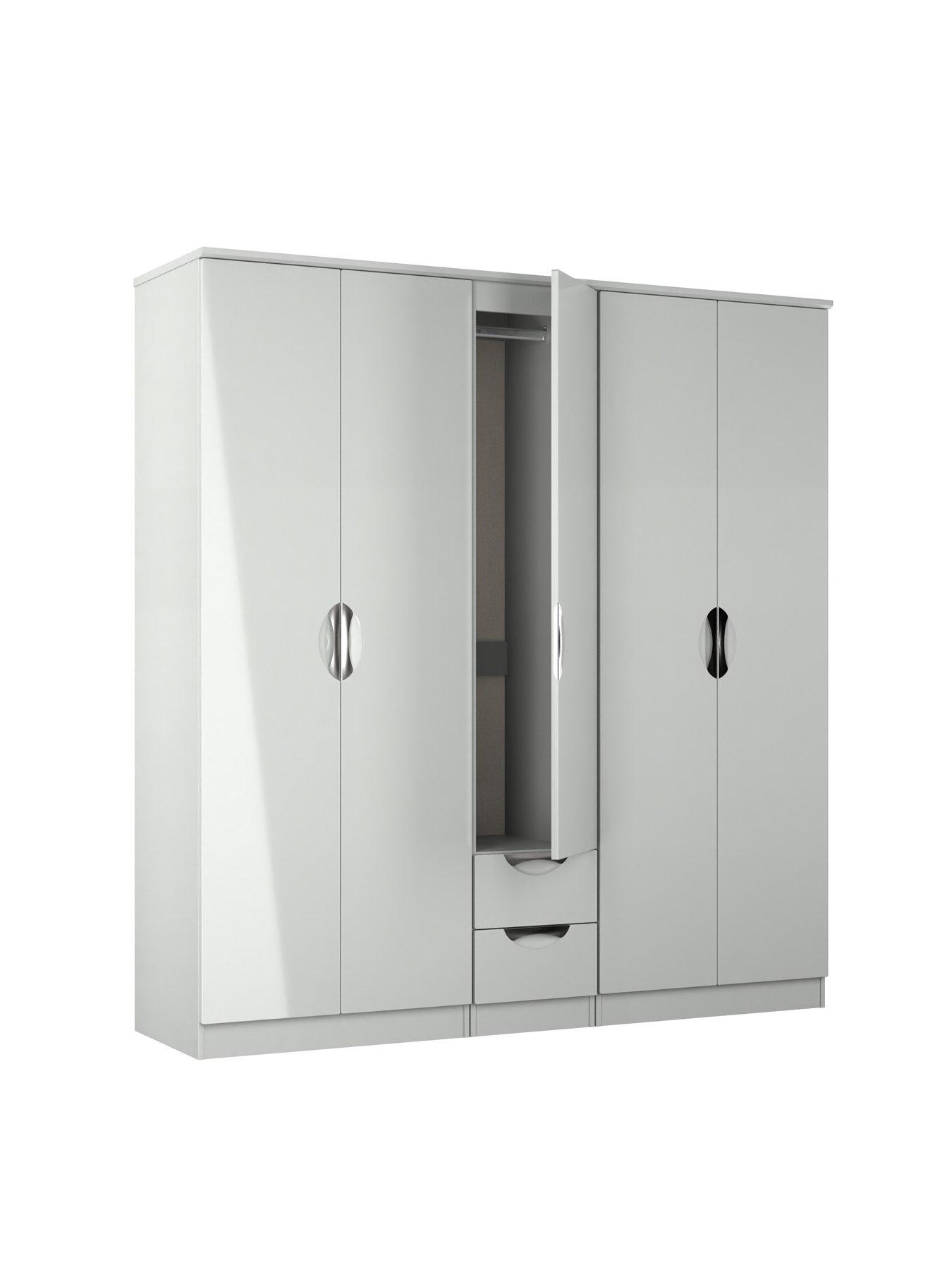  image of swift-alva-5-door-2-drawer-mirror-wardrobe-ready-assembled