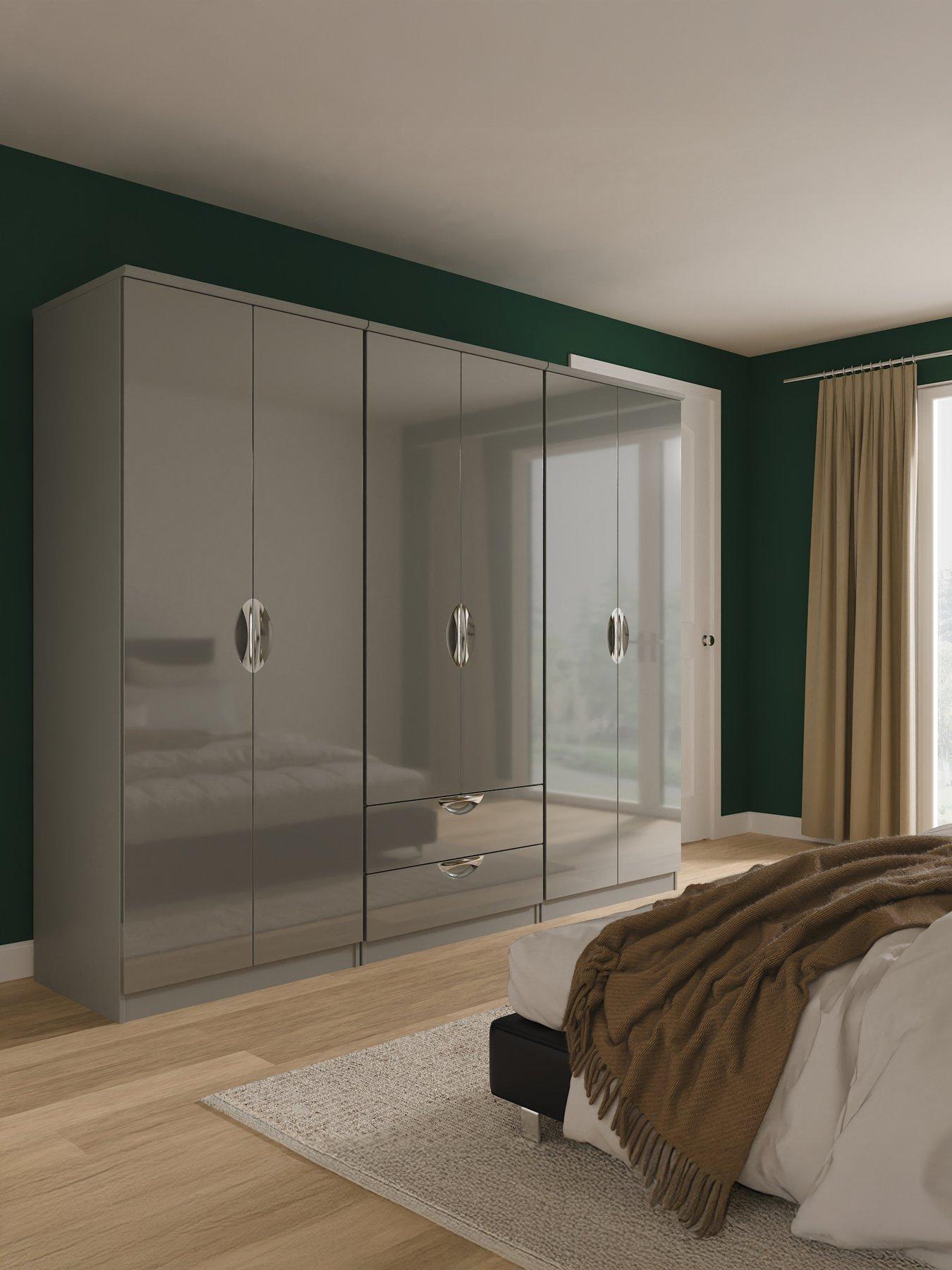 Image 1 of 7 of SWIFT Alva 6 Door 2 Drawer Double Mirror Wardrobe - Ready Assembled