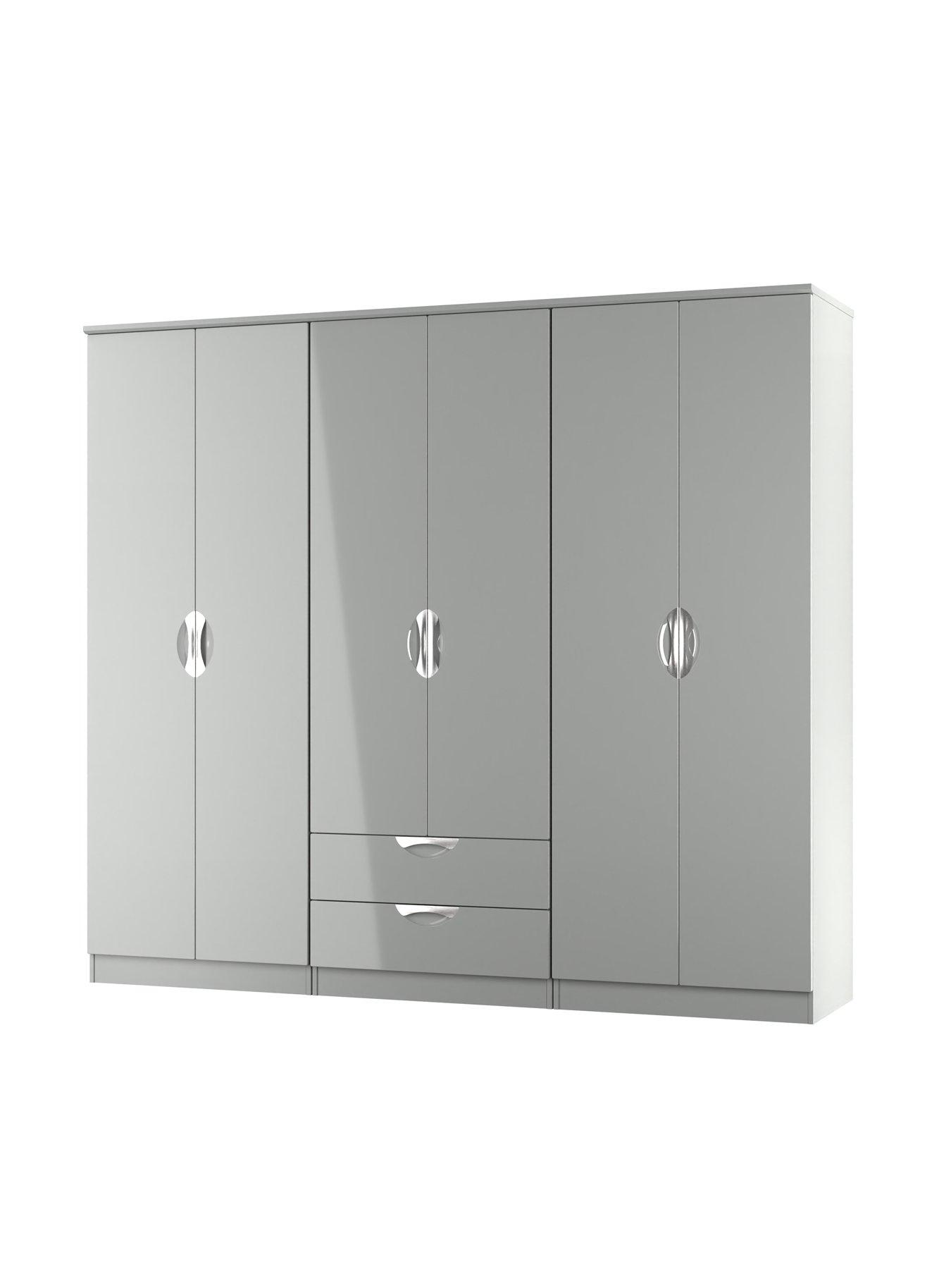 Image 3 of 7 of SWIFT Alva 6 Door 2 Drawer Double Mirror Wardrobe - Ready Assembled