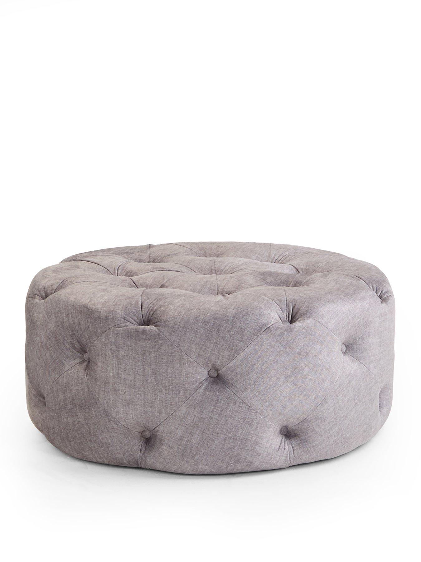 Image 2 of 5 of The Very Collection Laura Round Footstool - Grey
