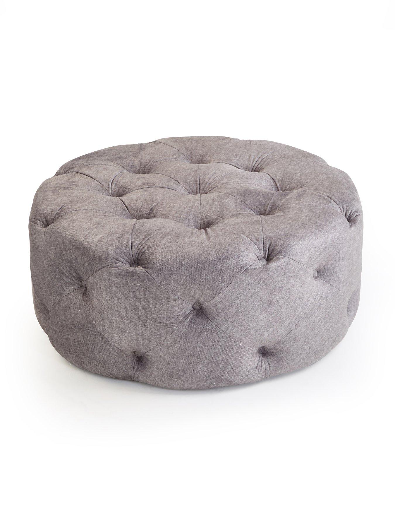 Image 3 of 5 of The Very Collection Laura Round Footstool - Grey