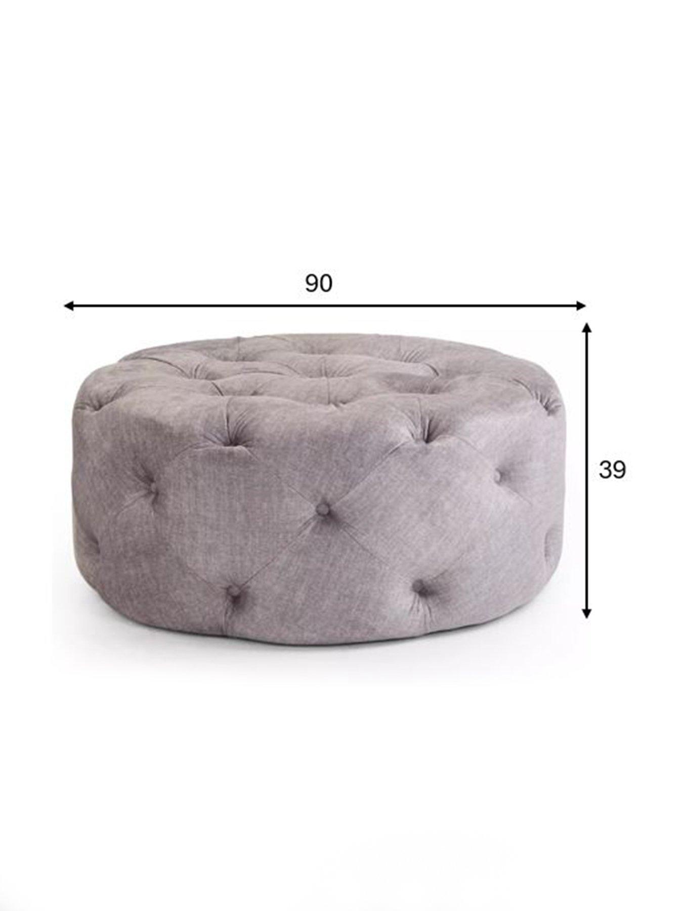 Image 5 of 5 of The Very Collection Laura Round Footstool - Grey