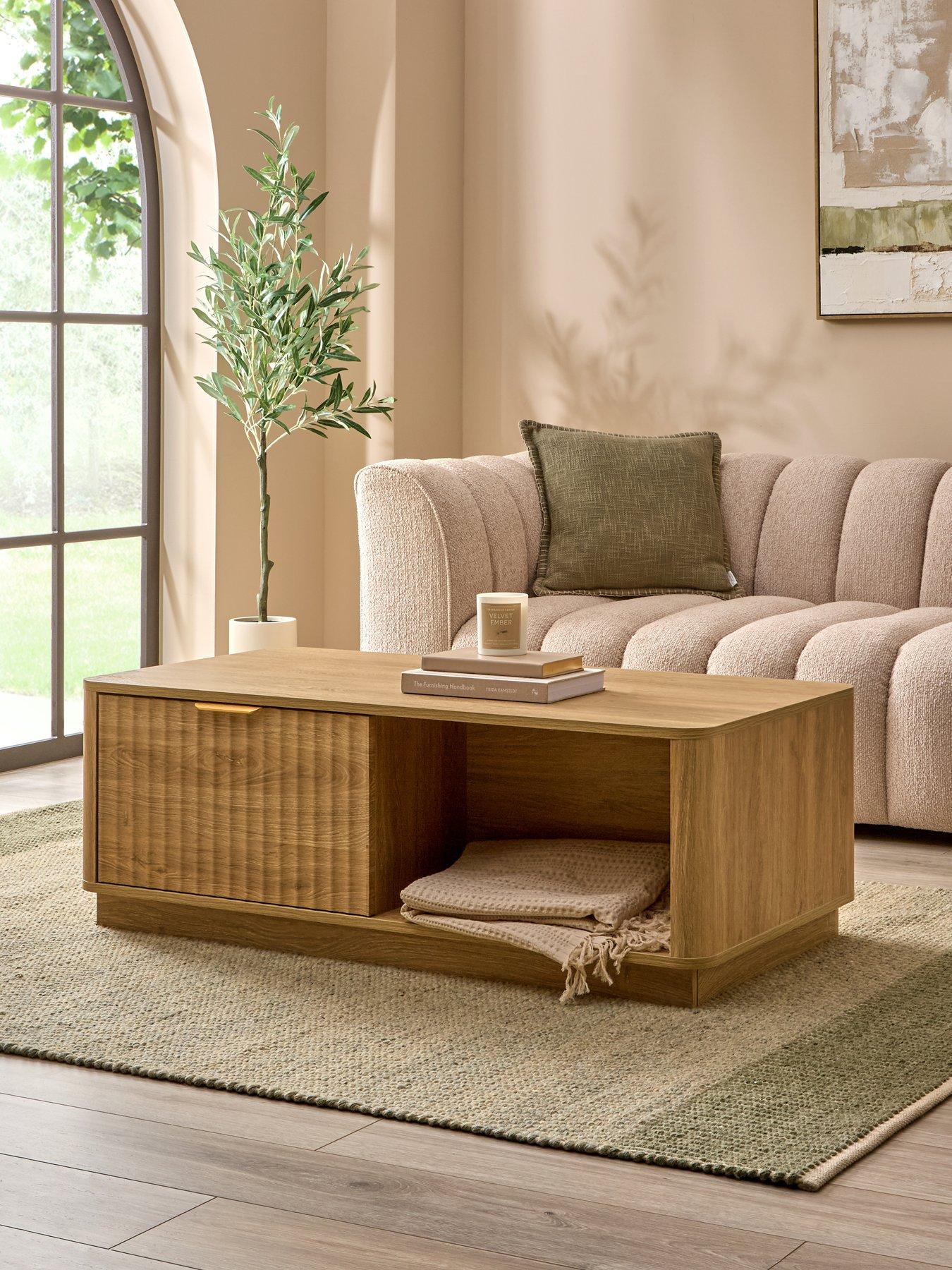  image of michelle-keegan-home-sculpt-2-drawernbspcoffee-table-oak