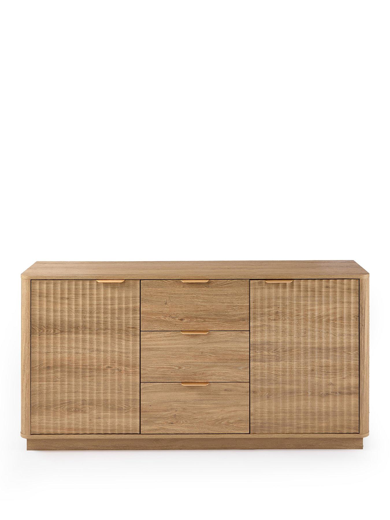  image of michelle-keegan-home-sculpt-2-door-3-drawer-sideboard-oak