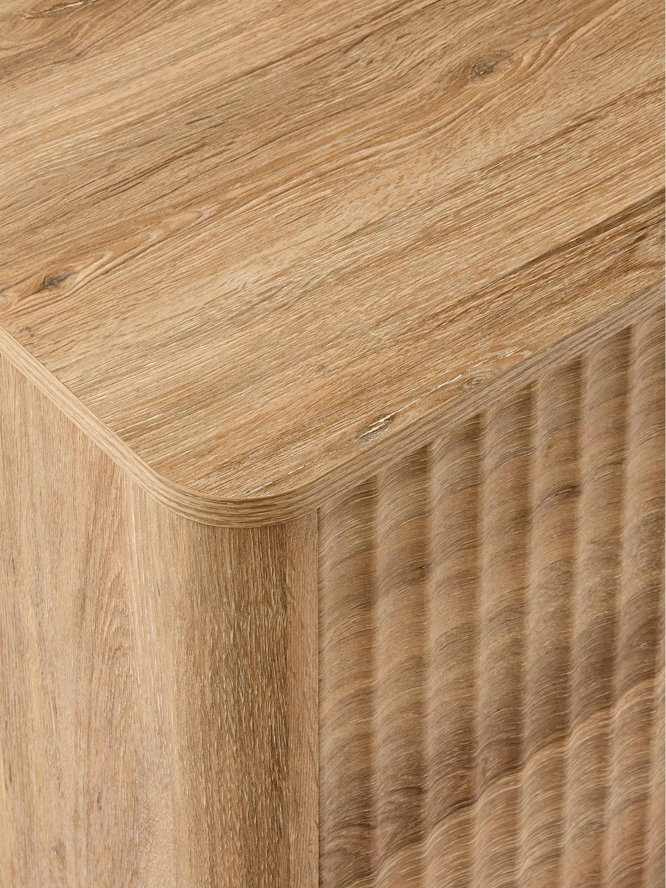  image of michelle-keegan-home-sculpt-2-door-3-drawer-sideboard-oak