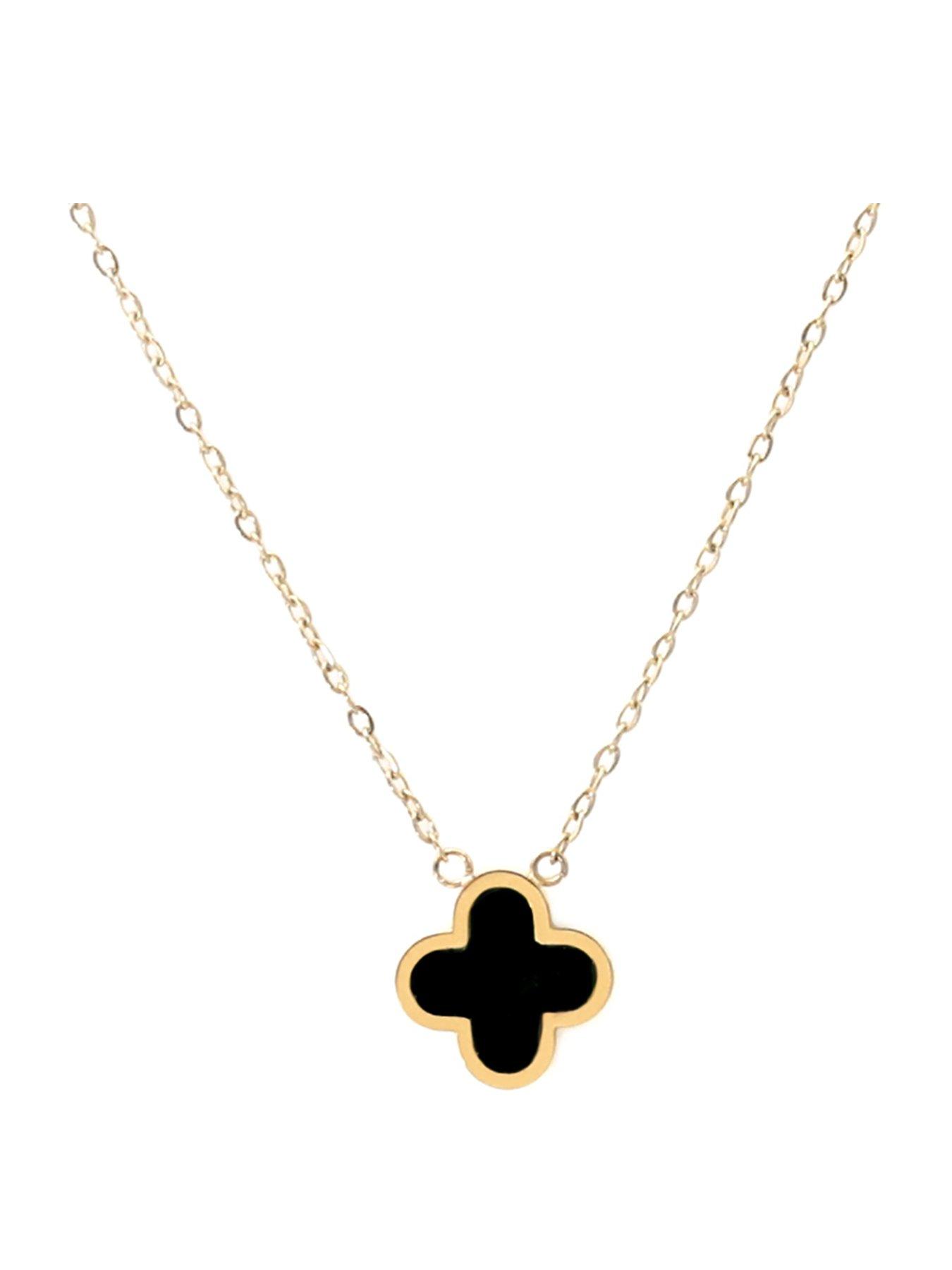 say-it-with-graphite-crystal-clover-necklace-yellow-gold