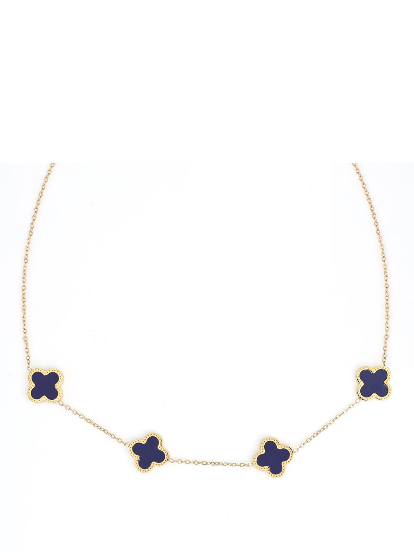 Image 1 of 3 of Say It With Blue Clover Necklace - Yellow Gold