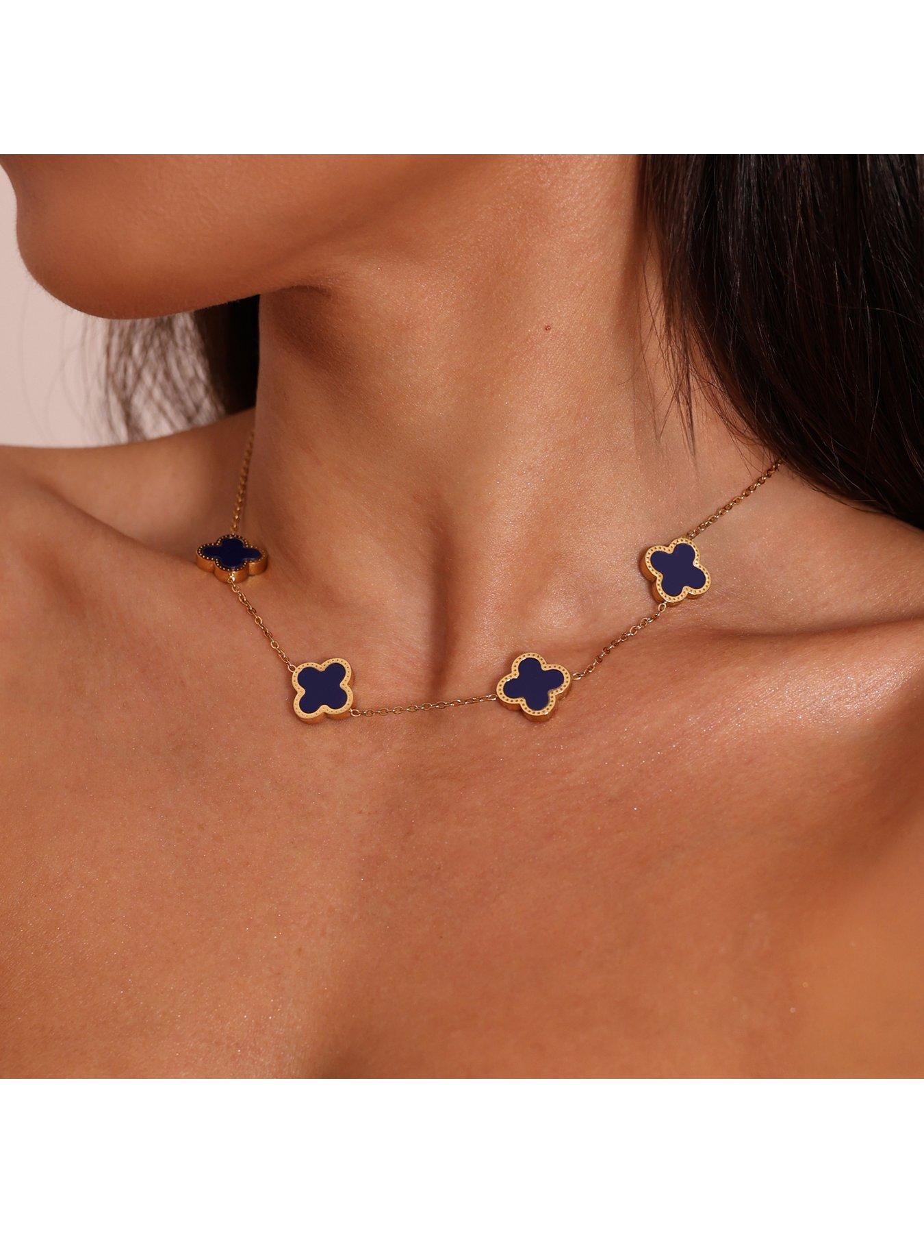 Image 2 of 3 of Say It With Blue Clover Necklace - Yellow Gold