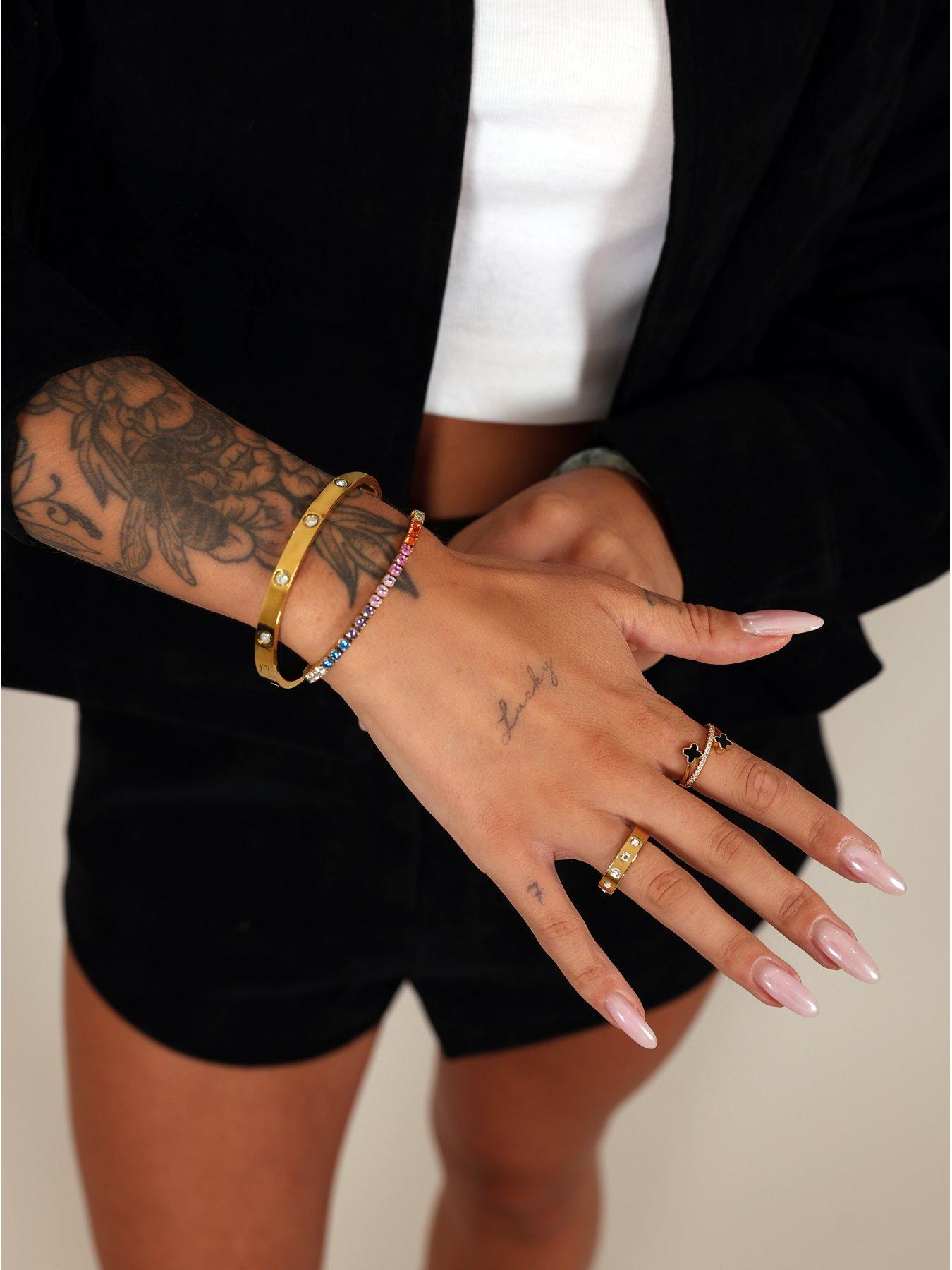  image of say-it-with-rainbow-tennis-bracelet--yellow-gold