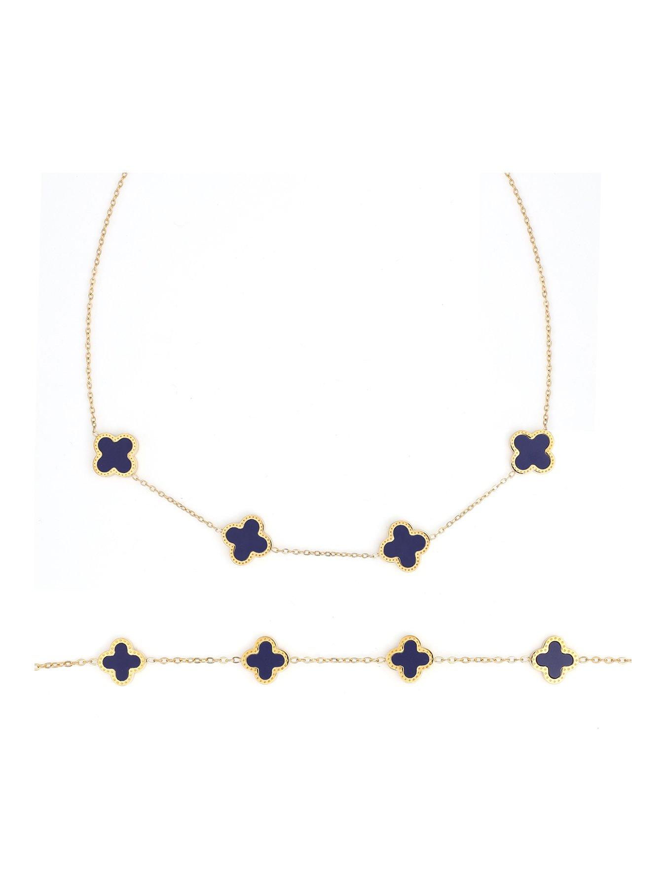  image of say-it-with-blue-clover-gift-set-yellow-gold