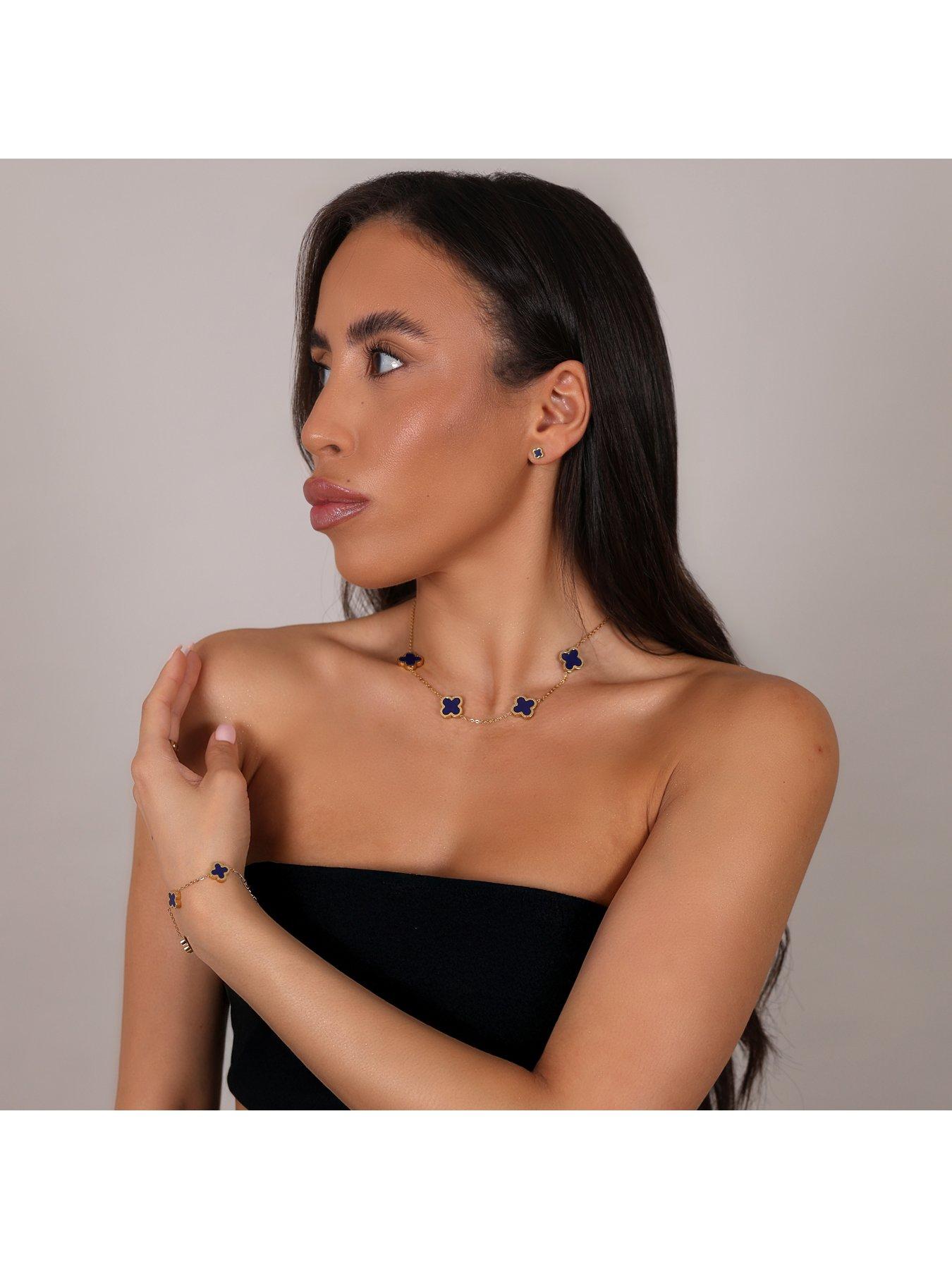  image of say-it-with-blue-clover-gift-set-yellow-gold