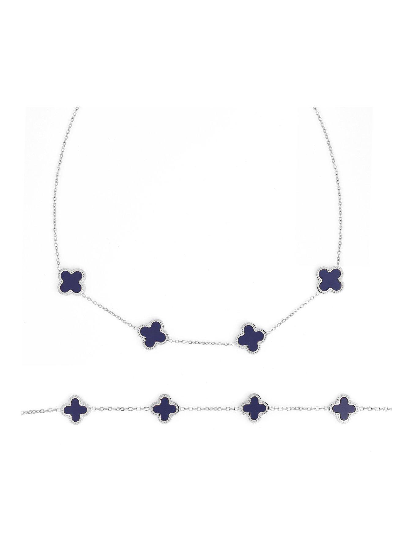 Say It With Blue Clover Gift Set - Silver