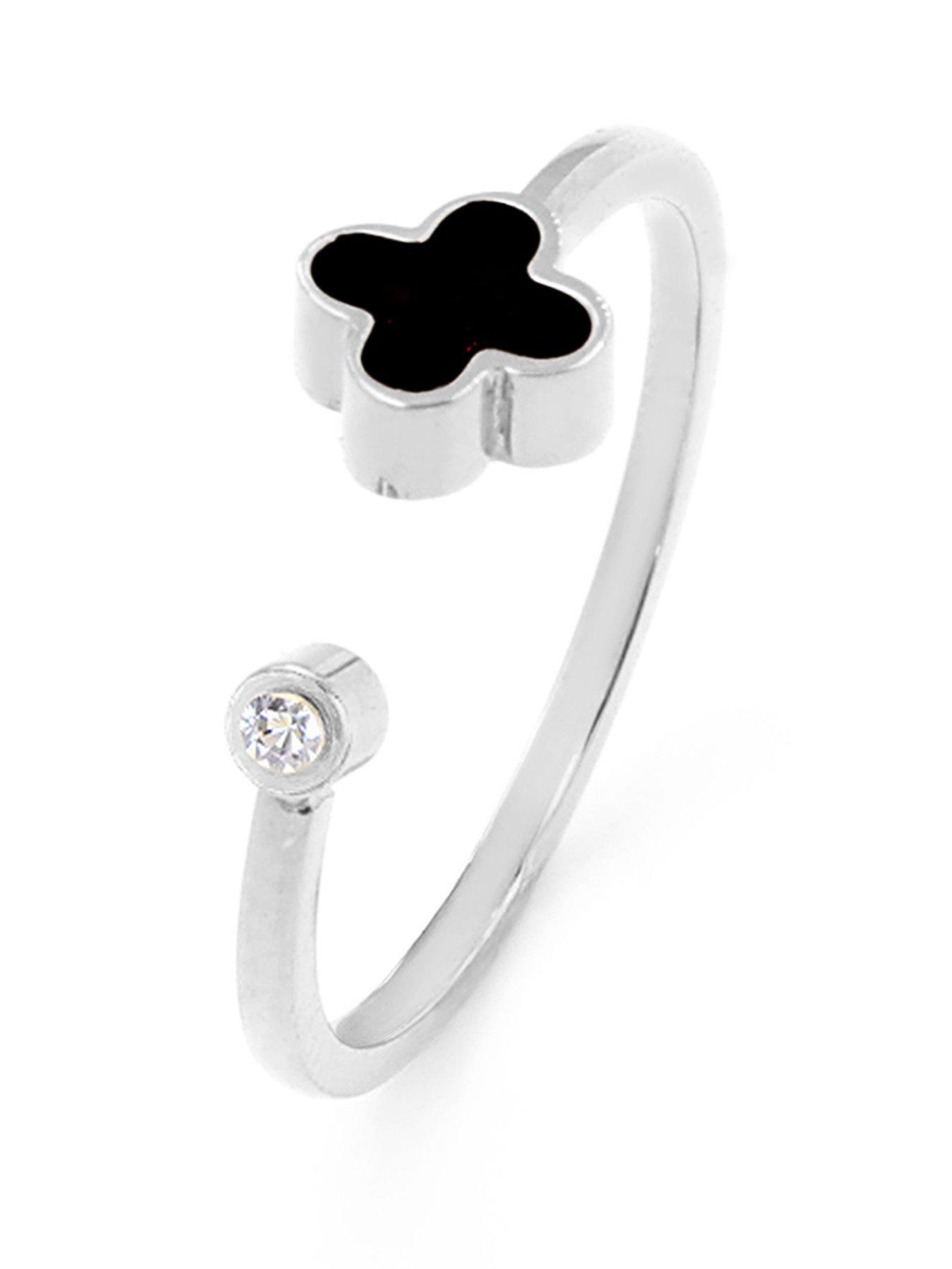 say-it-with-graphite-crystal-clover-ring-silver