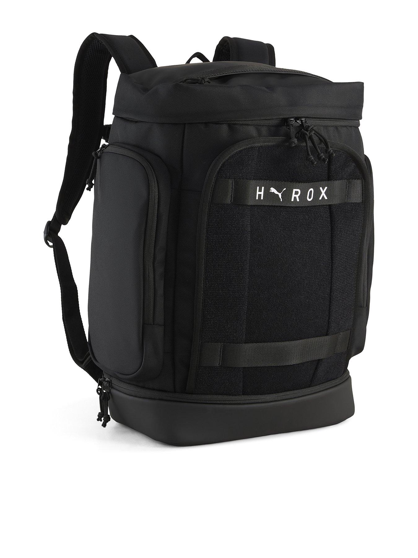 front image of puma-mens-hyrox-training-daily-backpack-black