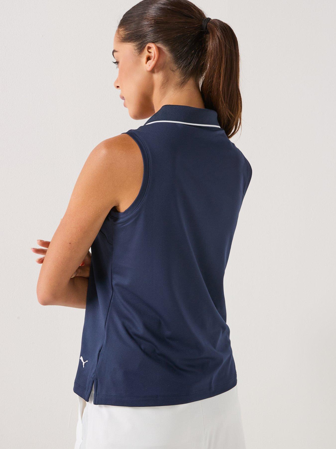 Image 2 of 6 of Puma Womens Golf Cloudspun Sleeveless Polo - Navy